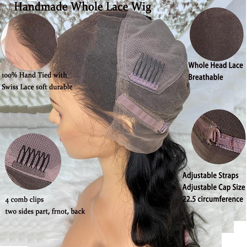 12 Inch Straight Full Lace Wigs Human Hair - 150 Density HD Transparent Lace Wig for Black Women | Pre Plucked Knots, Breathable, Part Anywhere | Perfect for Daily Wear, Cosplay & Special Occasions