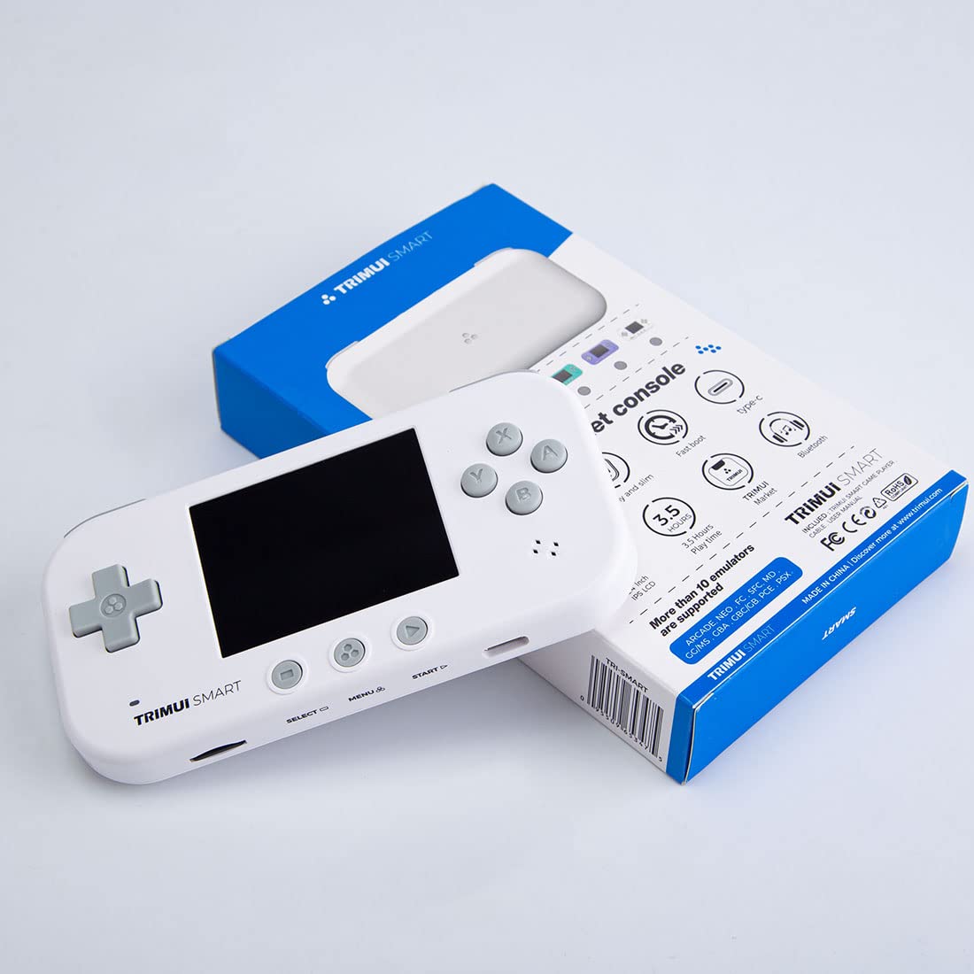 TRIMUI Smart Retro Game Console - Portable Handheld Gaming Device with 6575 Built-in Games, Linux System, 2.4-Inch Screen (White) - Perfect for Travel, Commuting & Nostalgic Gaming