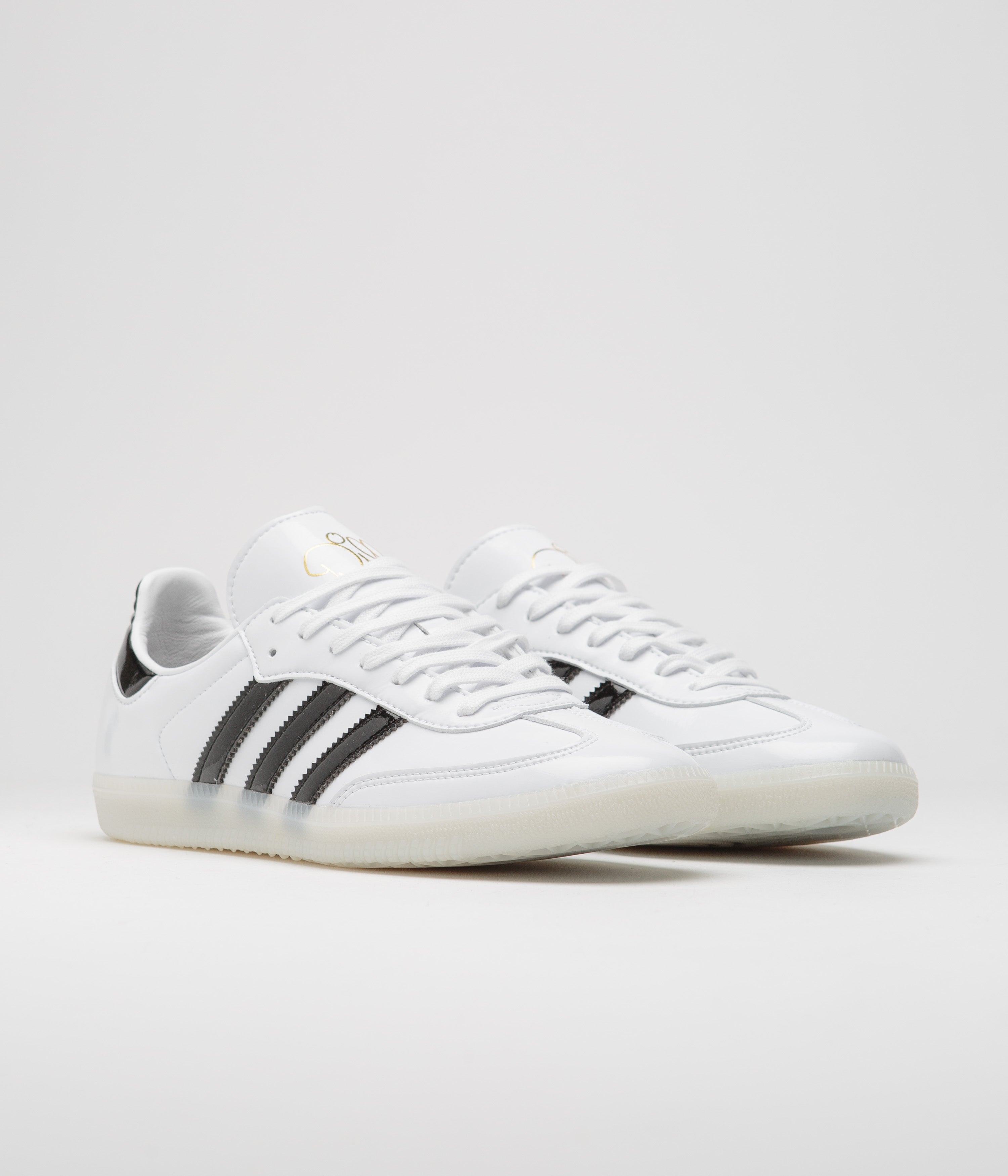 Adidas x Dill Samba Patent Leather Sneakers - White/Black/Gold Metallic - Men's Fashion Shoes for Casual Wear & Street Style