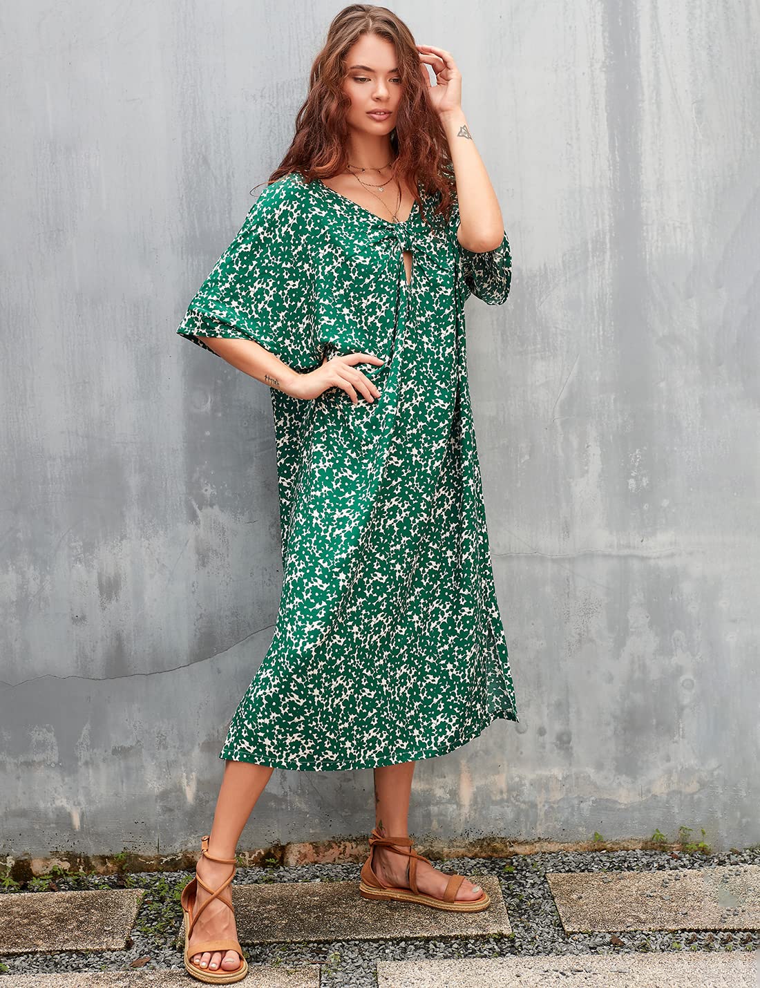 AILUNSNIKA Women's Beach Cover Up - Long Turkish Kaftan Dress for Swimwear, Bikini & Poolside | Perfect for Beach Vacation, Resort Wear & Summer Outfits