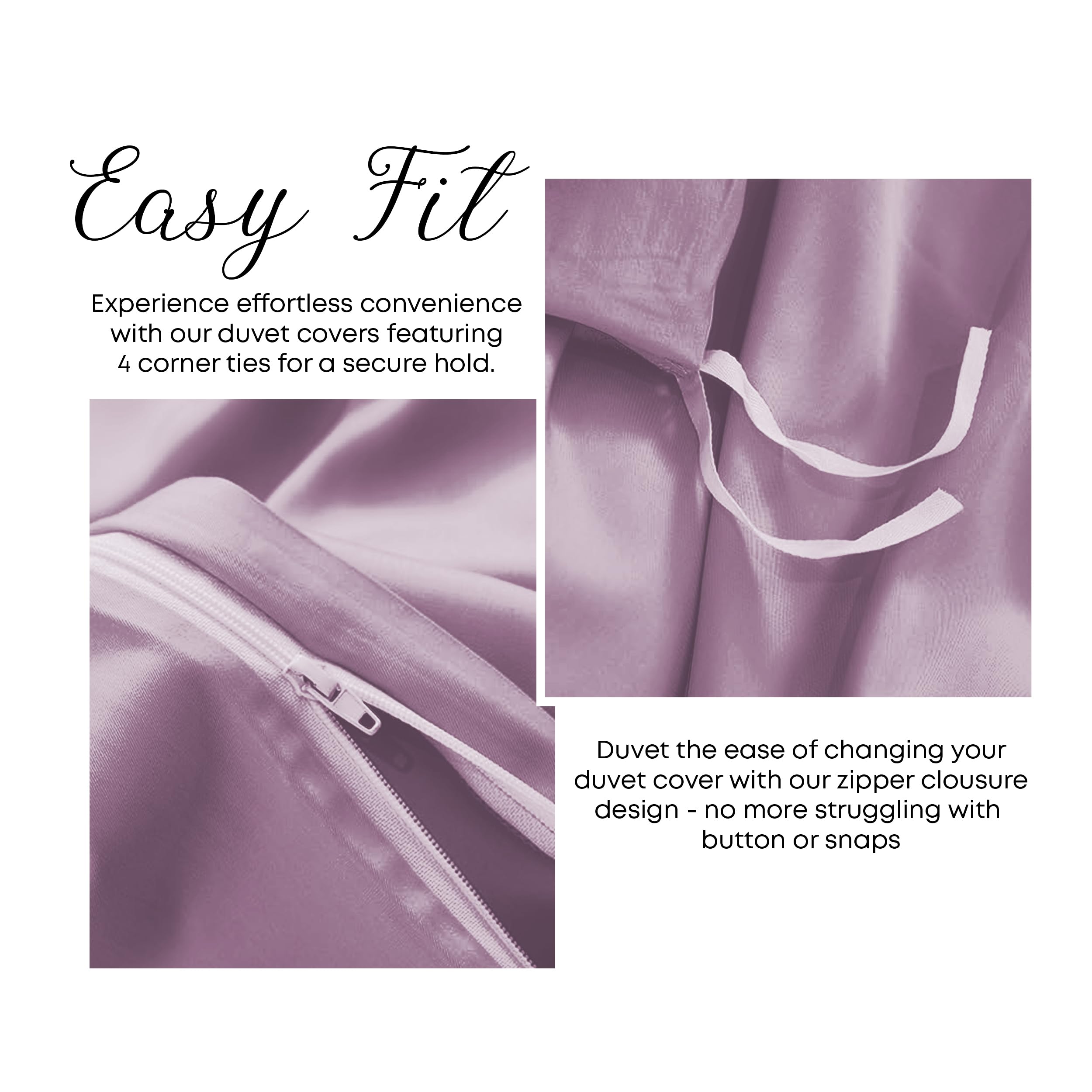Premium Tencel Lyocell Duvet Cover Set - Cooling Eucalyptus Silk Comforter Cover with Zipper Closure & Corner Ties - Breathable Lightweight Bedding (Lilac, King Size) for Hot Sleepers & Summer Nights