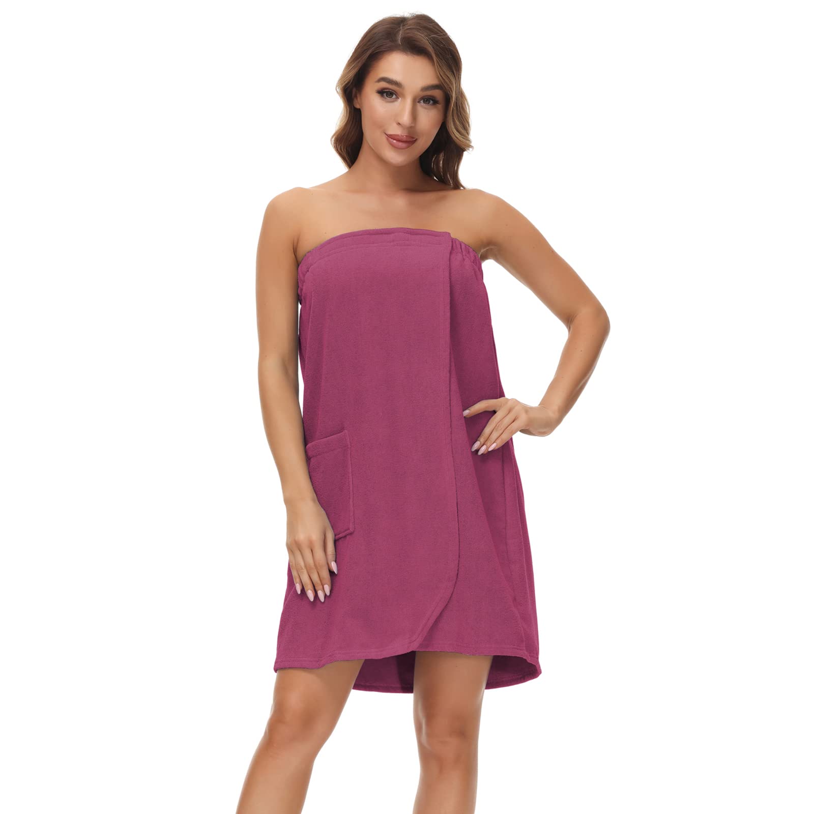 Verve Jelly Women's Adjustable Spa Bath Wrap Towel - Soft Microfiber Shower Robe with Hair Turban - Perfect for Post-Shower, Poolside & Relaxation at Home