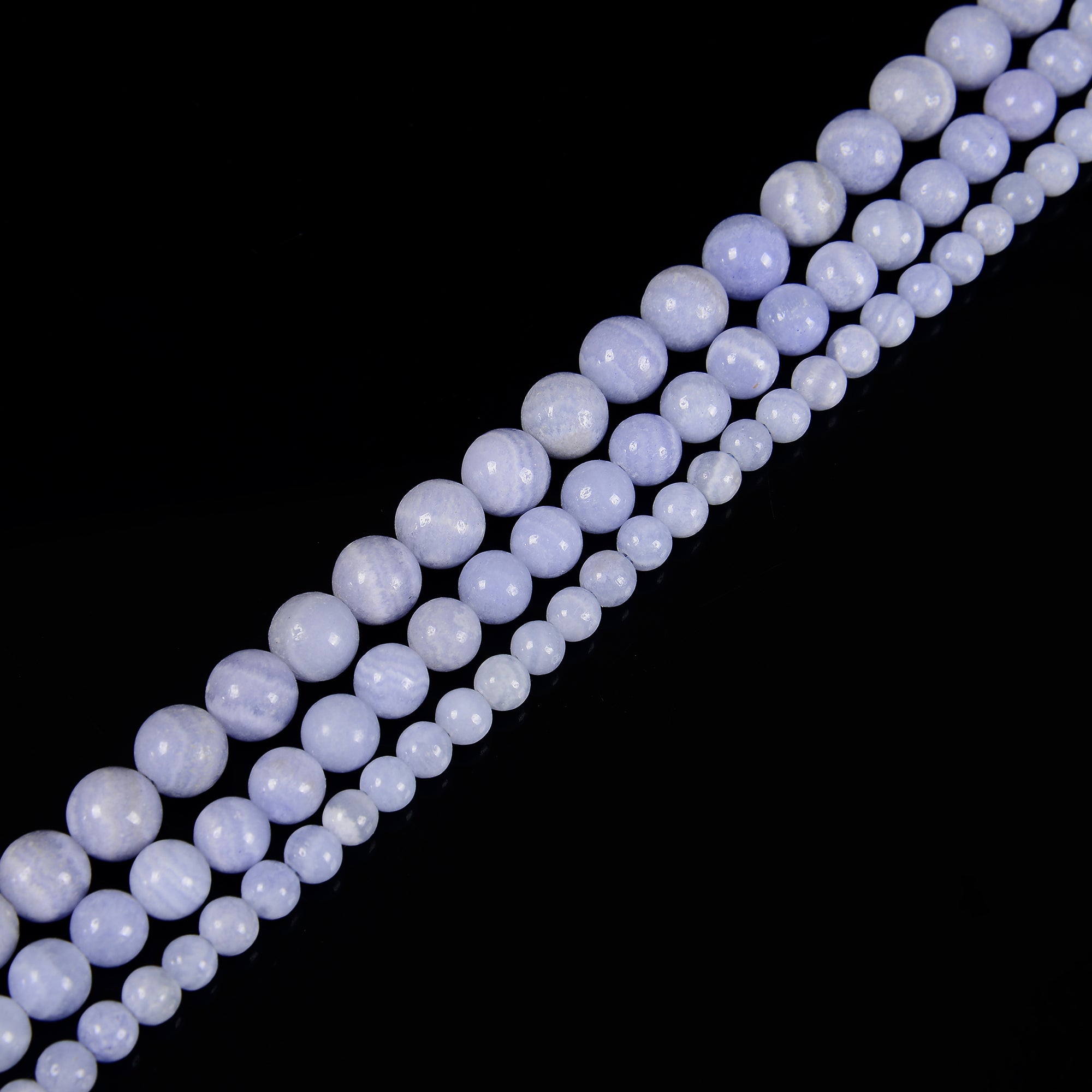 Blue Crazy Lace Quartz Smooth Round Beads - 6mm 8mm 10mm Size - 15.5 Inch Strand for Jewelry Making, DIY Crafts & Bracelet Design