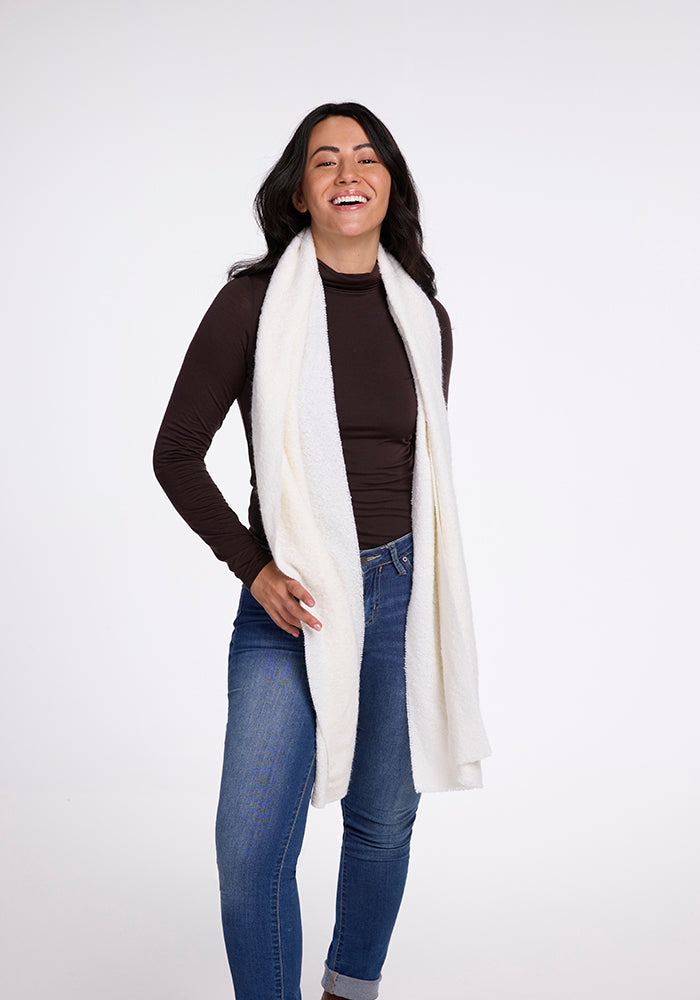 Bradie Scarf - Soft Cream Knit Winter Scarf for Women | Cozy Fashion Accessory for Cold Weather, Office & Outdoor Activities