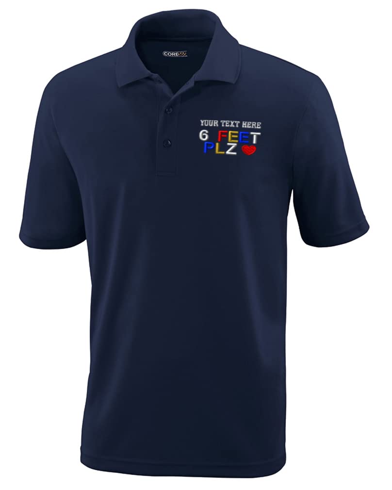 Custom Performance Golf Polo Tees for Men – 6 Feet Plz Short Sleeve Moisture-Wicking Shirts | Ideal for Golf Tournaments, Casual Wear & Summer Sports