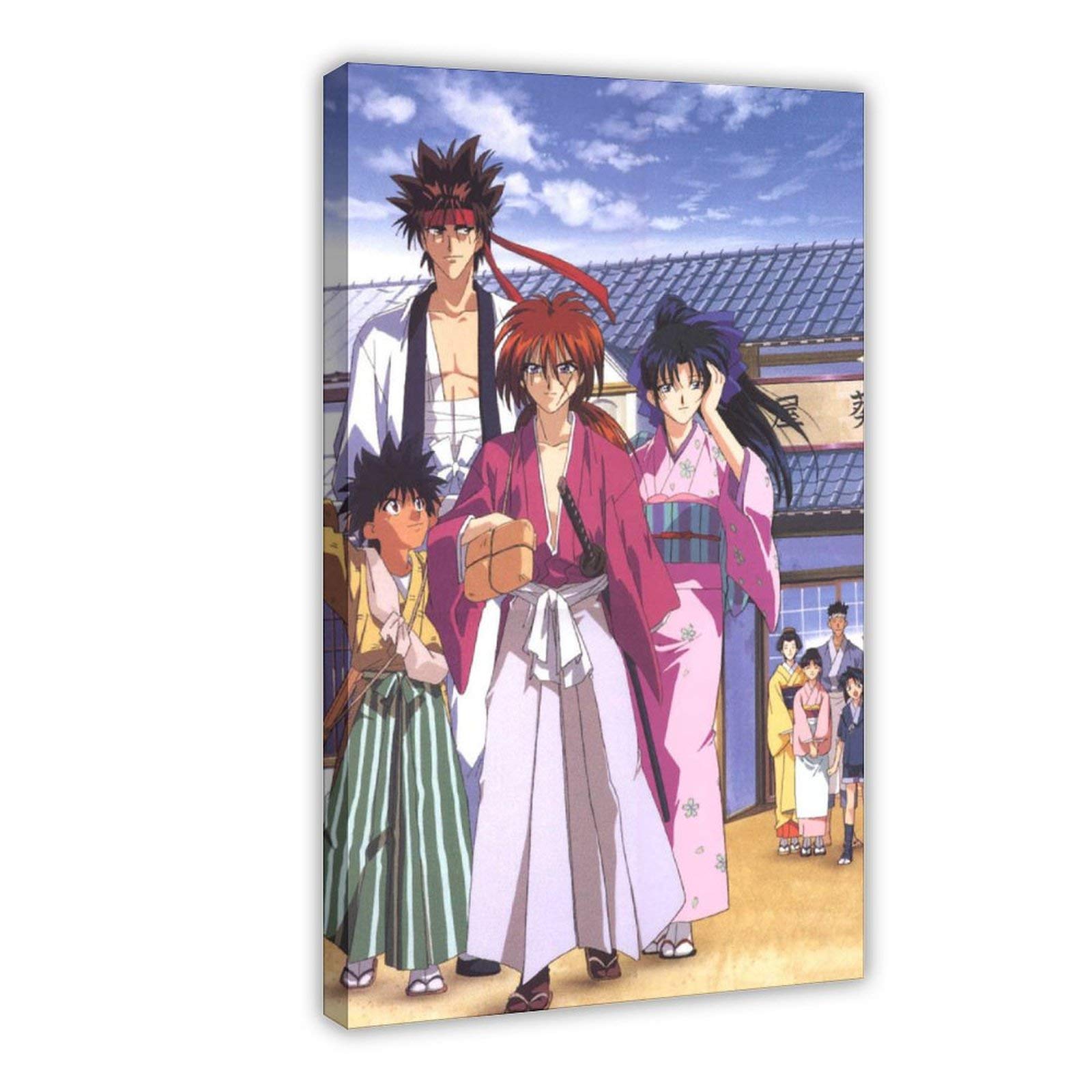 Rurouni Kenshin Anime Canvas Wall Art Print - 24x36 Inch (60x90cm) Framed Poster for Living Room, Bedroom & Office Decor - Perfect for Anime Fans & Home Decoration