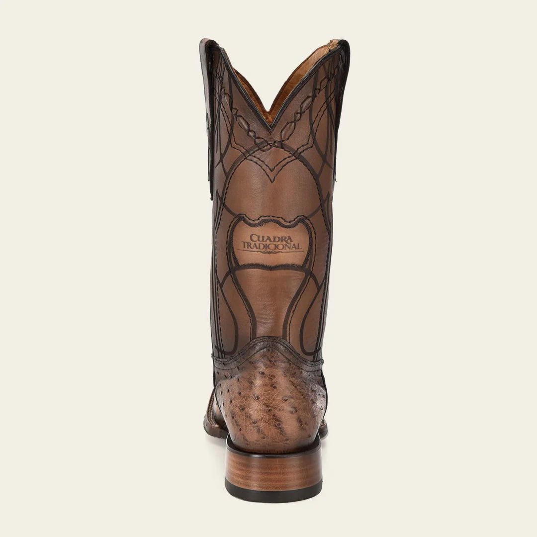 Premium Men's Western Cowboy Rodeo Boots - Genuine Ostrich Leather & Almond Toe - Comfortable Riding & Country Style Footwear for Ranch Work, Line Dancing & Outdoor Adventures