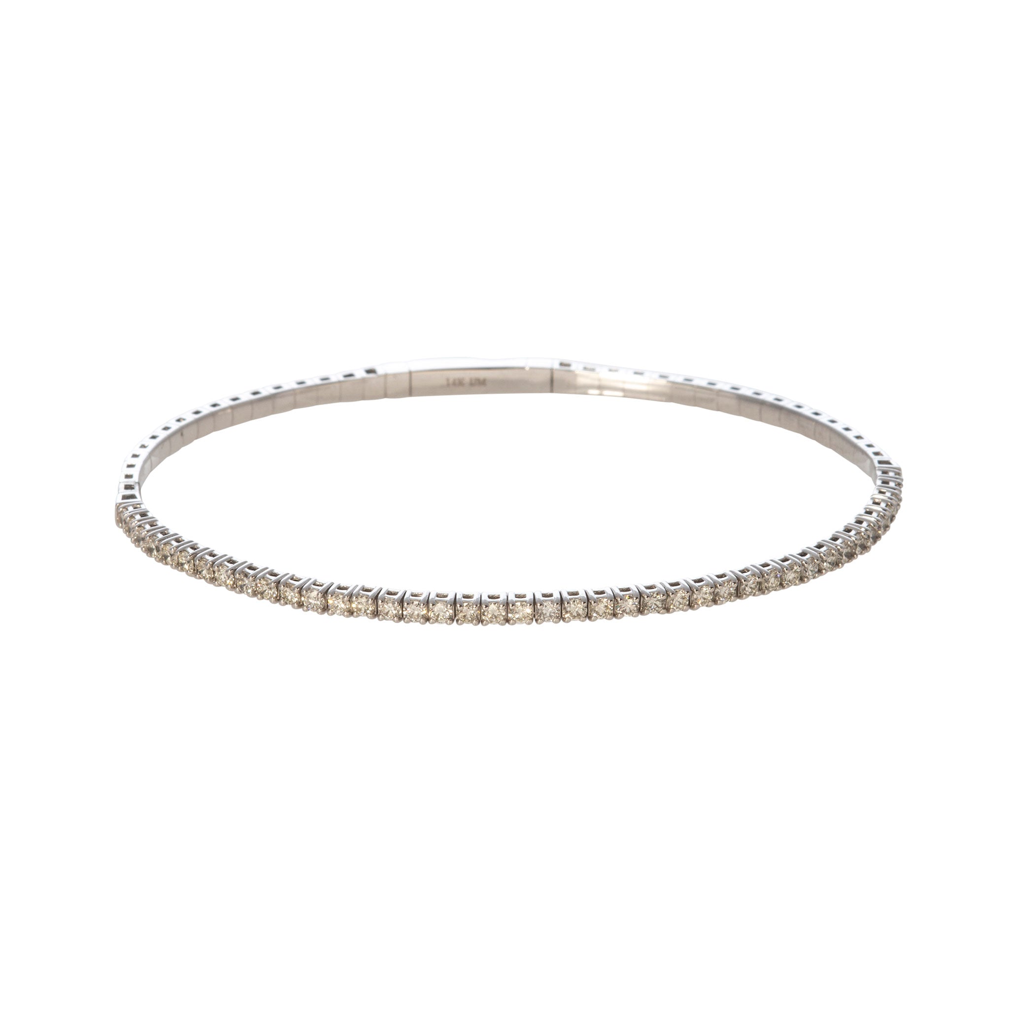 1ctw Diamond Tennis Bracelet 14K White Gold Flexible Bangle for Women - Perfect for Weddings, Anniversaries & Special Occasions