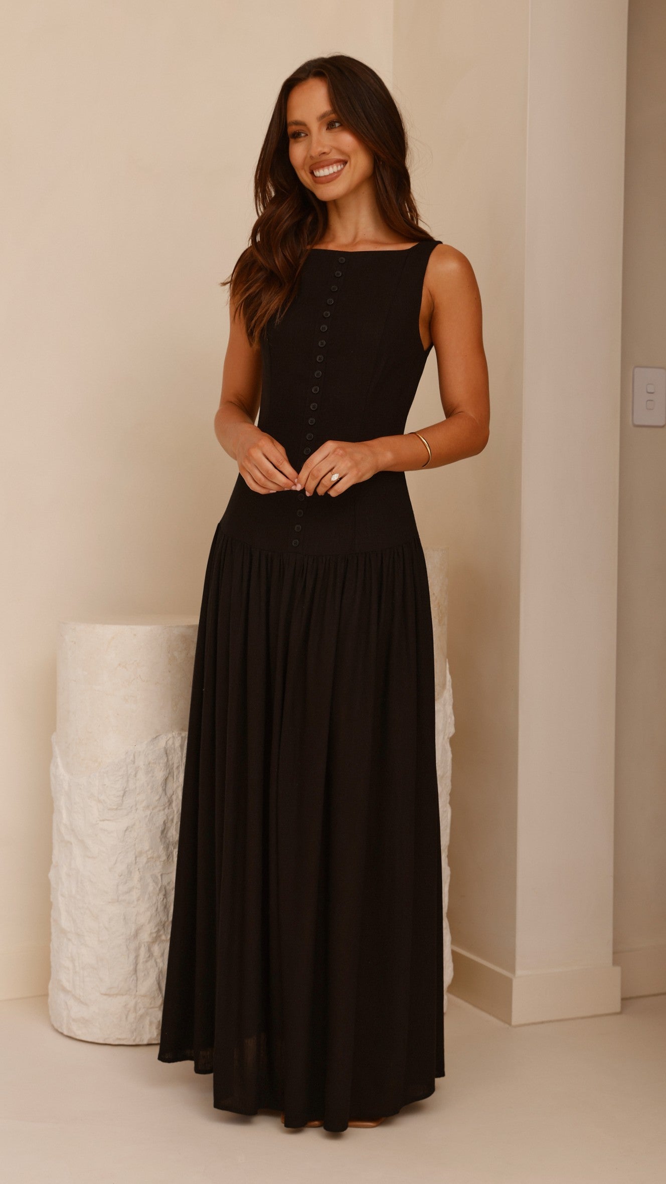 Kora Maxi Dress for Women - Elegant Black Long Flowy Dress for Summer, Beach, Party & Casual Wear