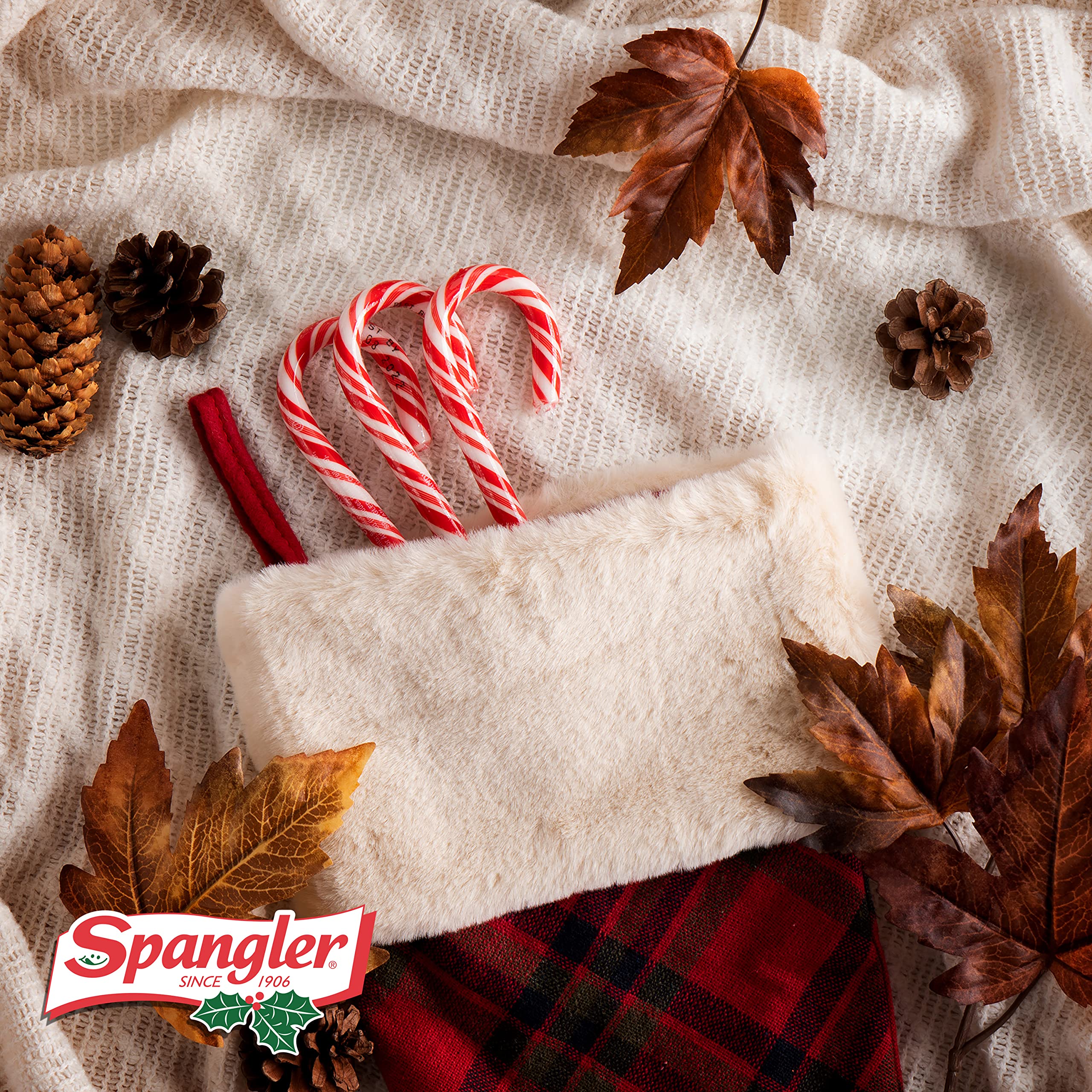 Spangler Classic Red & White Peppermint Candy Canes - Natural Peppermint Flavor, Gluten Free, Kosher Certified - 108 Individually Wrapped Canes (6-18 Count Boxes) - Perfect for Christmas Stockings, Holiday Parties & Gift Giving