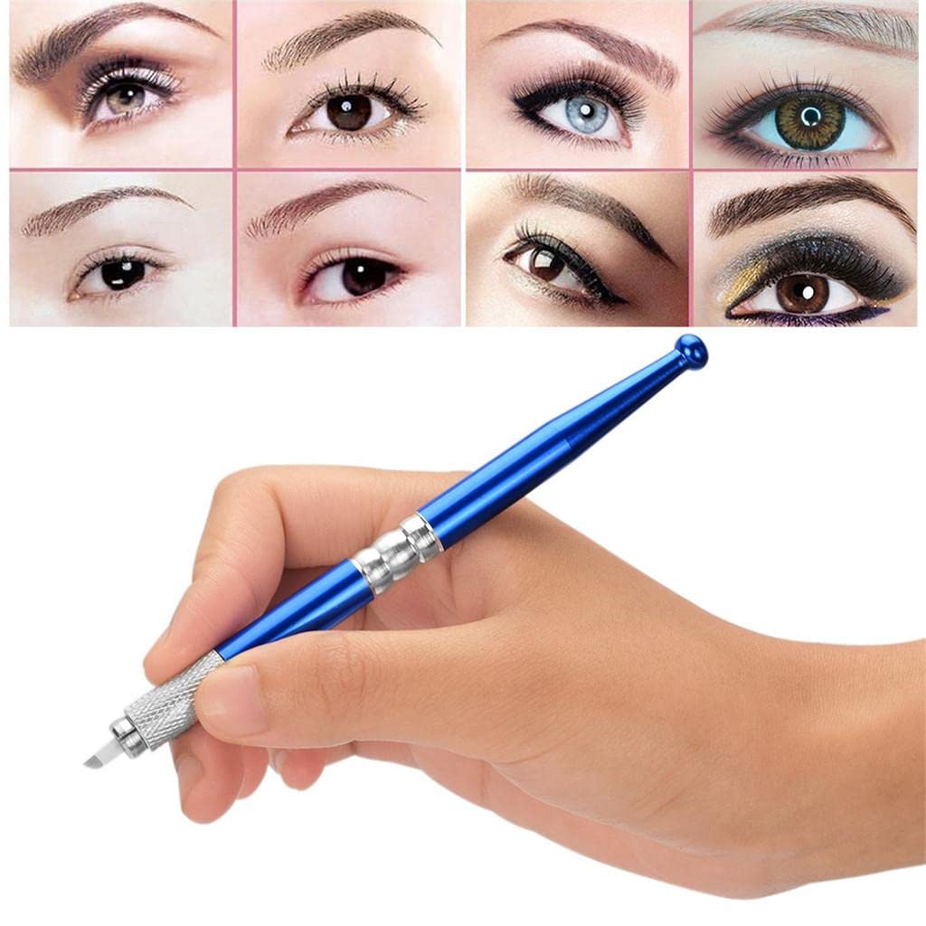 Aravli Microblading Pen for Permanent Eyebrow Tattoo - Golden Manual Eyebrow Makeup Machine | Professional Salon & Home Use for Perfect Eyebrows
