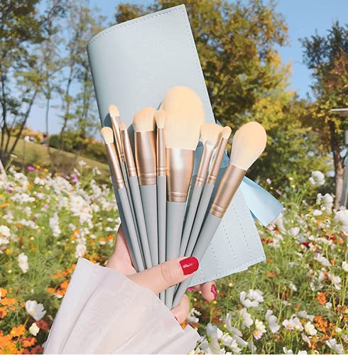 Premium Roslet 10-Piece Makeup Brush Set - Synthetic Foundation, Powder, Blush, Concealer & Eyeshadow Brushes with Travel Pouch | Perfect for Professional Makeup Artists & Everyday Beauty Routines