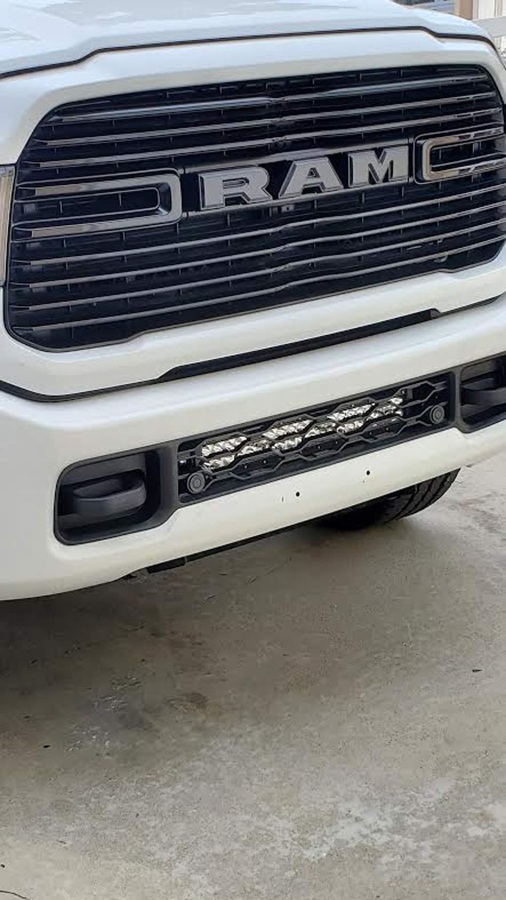 iJDMTOY 20-Inch 120W High Power LED Light Bar for 2020-2024 Dodge RAM 2500/3500 - Lower Grille Mount with Brackets & On/Off Switch - Perfect for Off-Roading, Night Driving & Truck Customization