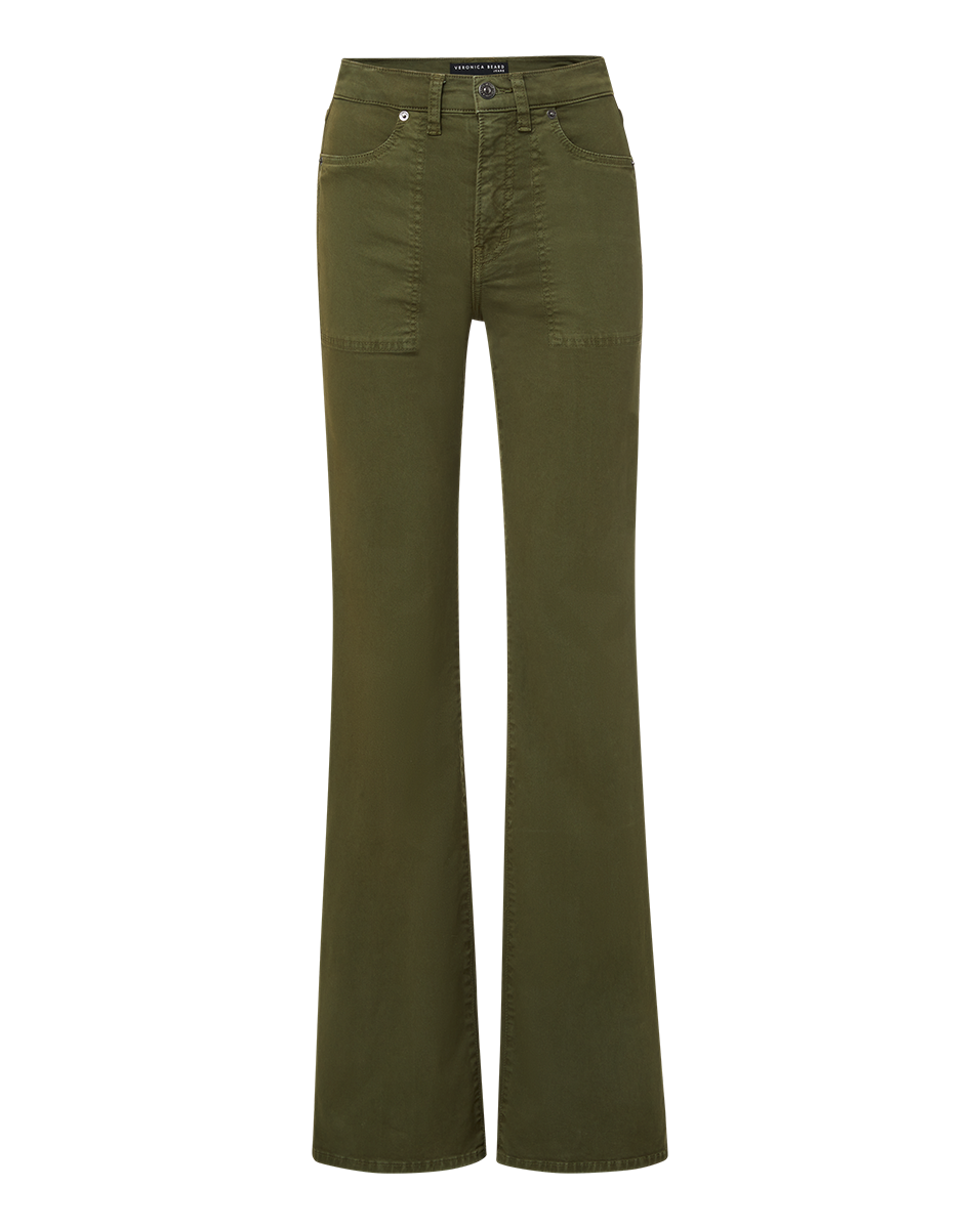 Crosbie Patch Pocket Slim Wide Leg Pants for Women - High Waisted Comfortable Trousers for Work, Office & Casual Wear
