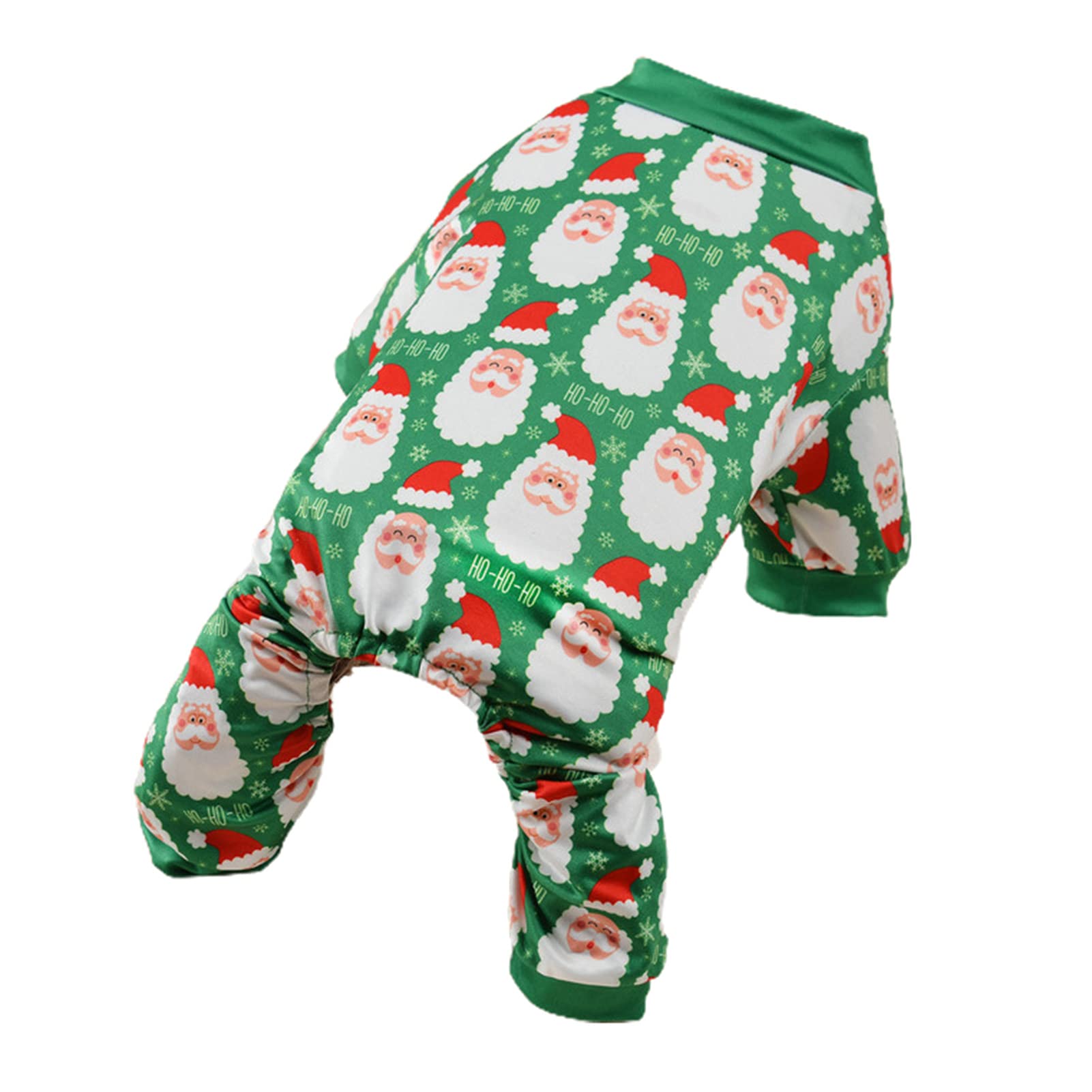JENPECH Warm Dog Clothes Set - Christmas Snowman Pattern Puppy Coat & Pajamas for Small Dogs (Green, XS) | Cozy Winter Pet Outfit for Indoor/Outdoor Use