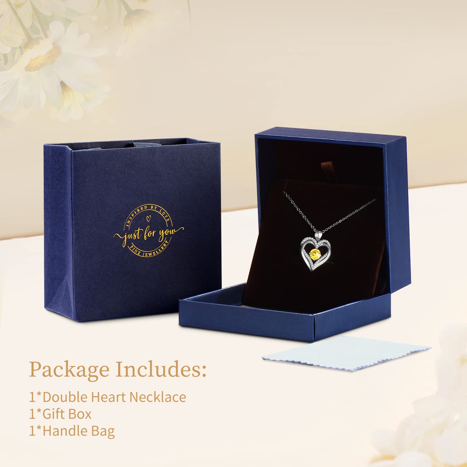 Heart Birthstone Necklace for Women - Sterling Silver 925 Personalized Pendant, Meaningful Anniversary & Birthday Gift for Wife, Mom, Daughter | Perfect for Valentine's Day, Mother's Day & Special Occasions
