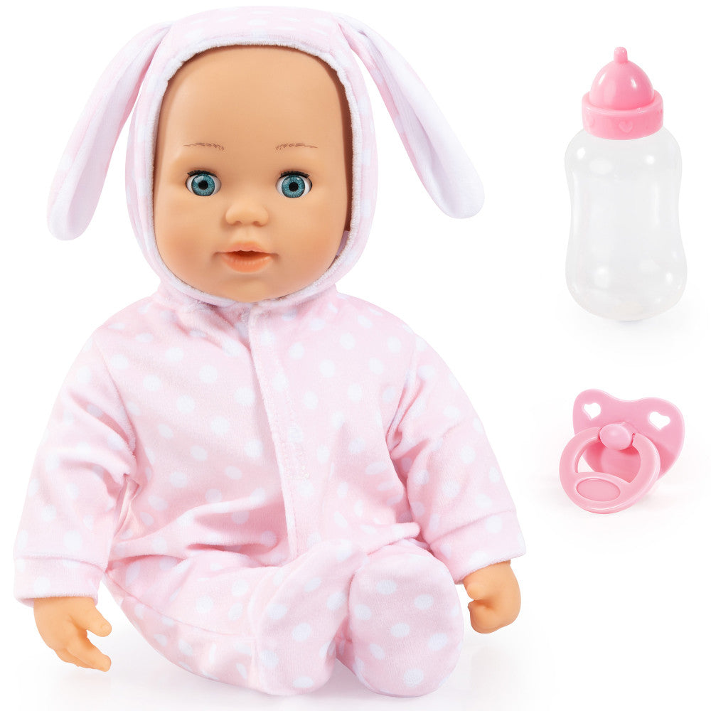 Bayer First Words Baby Doll - Anna in Pink Bunny Outfit with 24 Learning Sounds & Phrases | Interactive Educational Toy for Toddlers | Perfect Gift for Birthdays & Christmas