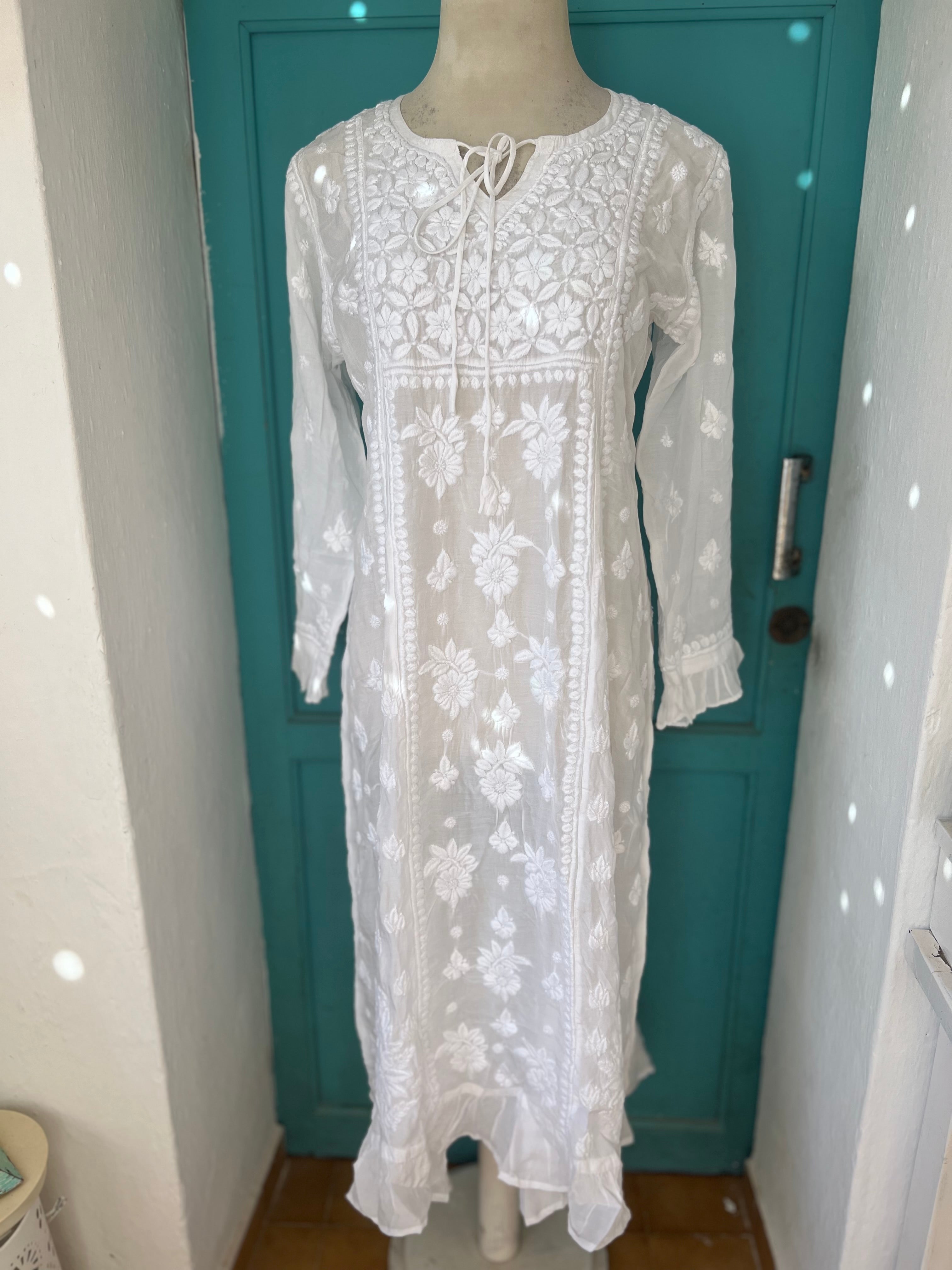 White Cotton Dress for Women | Ibiza Dream Summer Dress | Beach Vacation, Party & Casual Wear