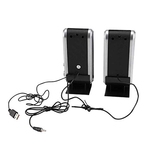 Meiyan 2 Pcs USB Computer Speakers - Portable Stereo Sound with 3.5mm Ear Jack for Desktop PC, Laptop, Gaming, and Home Office