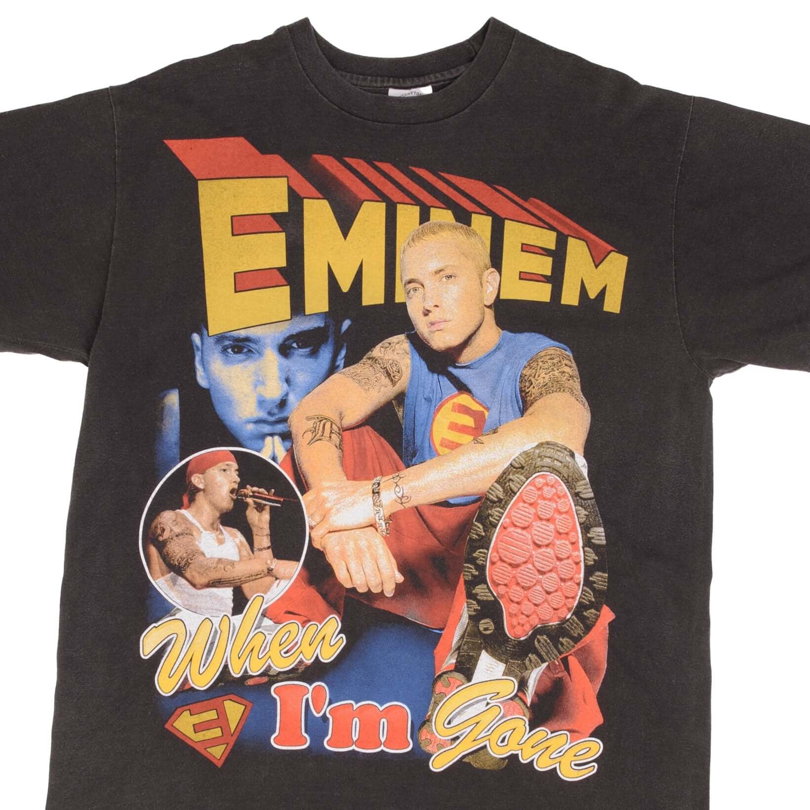 Vintage Bootleg Rap T-Shirt - Eminem 'When I'm Gone' & 'Superman' Design - Large Size - Single Stitch - Perfect for Concerts & Hip-Hop Fans