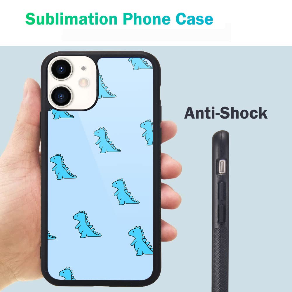 MAYCARI iPhone 11 Pro Case - Blue Dinosaur Cute Pattern Design, Hard Back with Soft TPU Bumper Shockproof Protective Cover for Women Girls | Perfect for School, Work & Daily Use