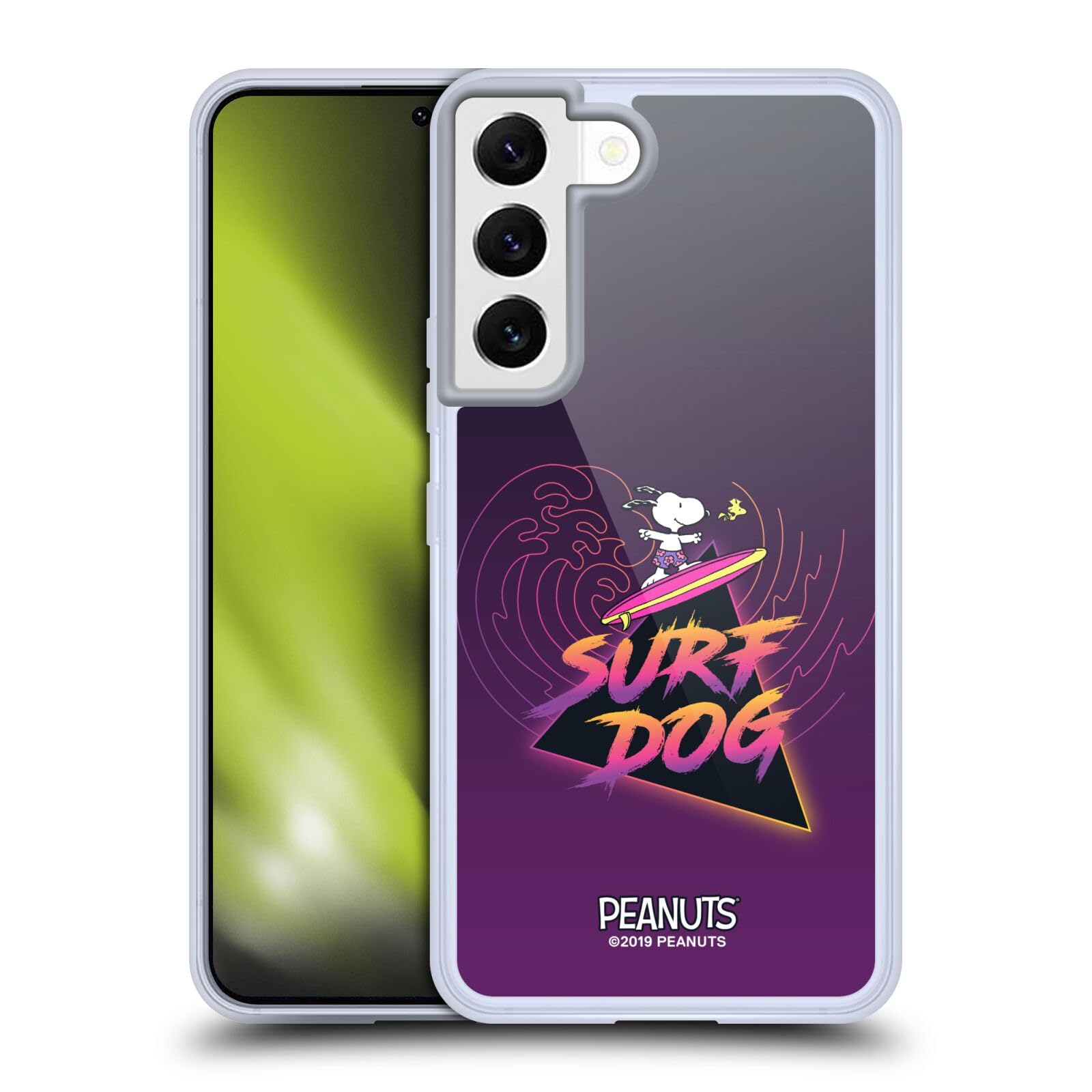 Head Case Designs Officially Licensed Peanuts Surf Dog Snoopy Aloha Disco Soft Gel Case for Samsung Galaxy S22 5G - Perfect for Beach Days & Summer Adventures