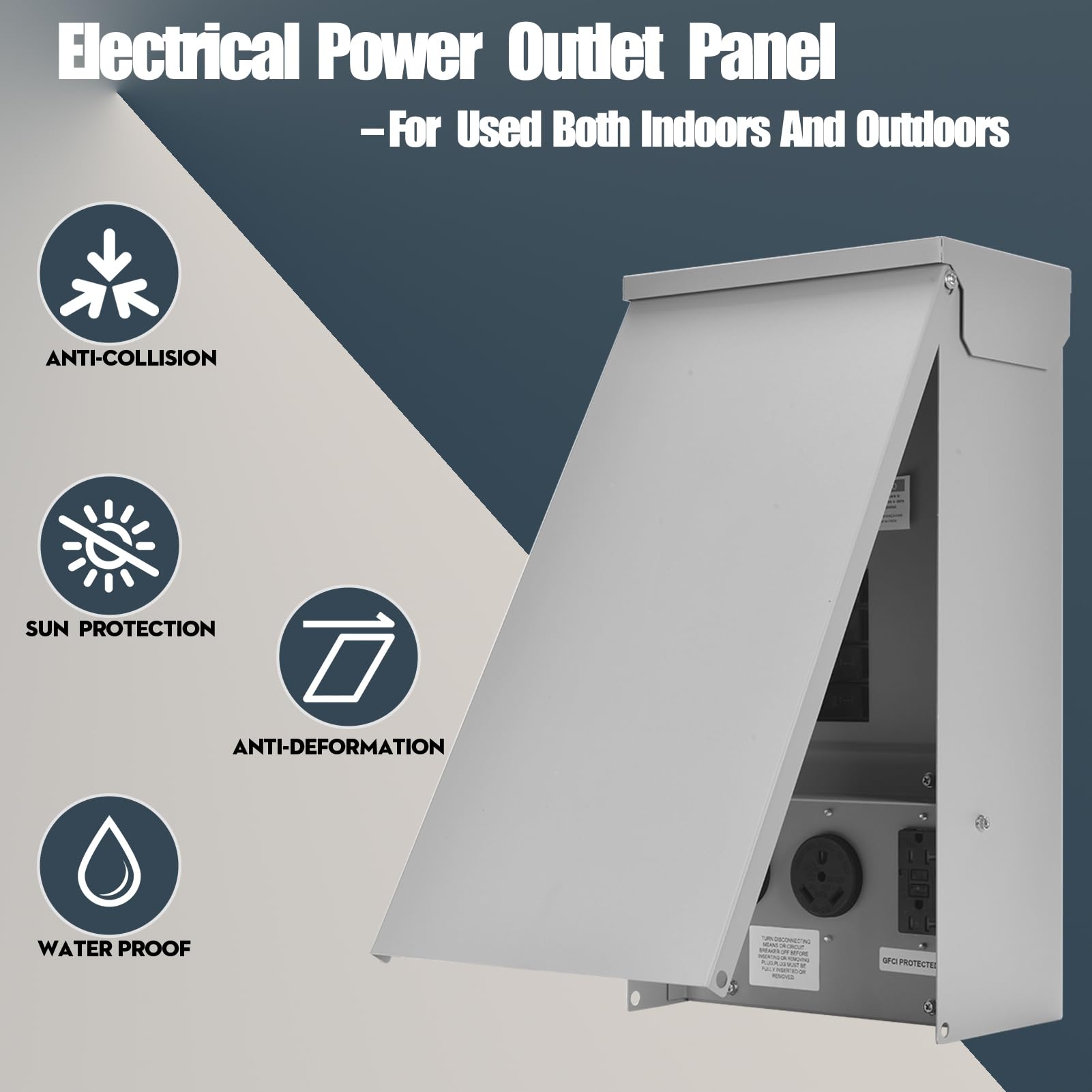 Weatherproof 30/50 Amp RV Power Outlet Box with 20A GFCI - Outdoor Electrical Panel for Campers, Motorhomes & Generators - Perfect for RV Parks, Campgrounds & Emergency Power Backup
