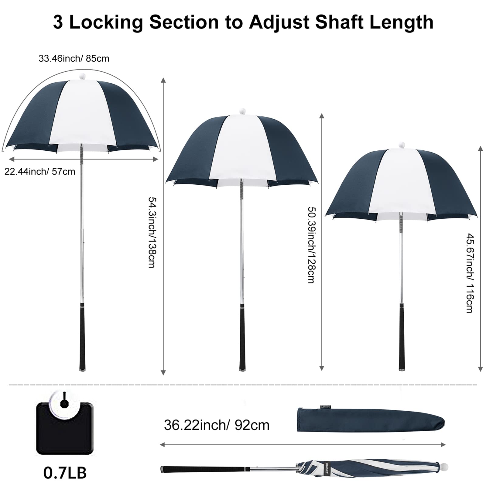 G4Free Golf Umbrella with Flex Technology - Waterproof Windproof Golf Club Protection Umbrella for Rain & Sun - Perfect for Golfers, Outdoor Sports & Travel