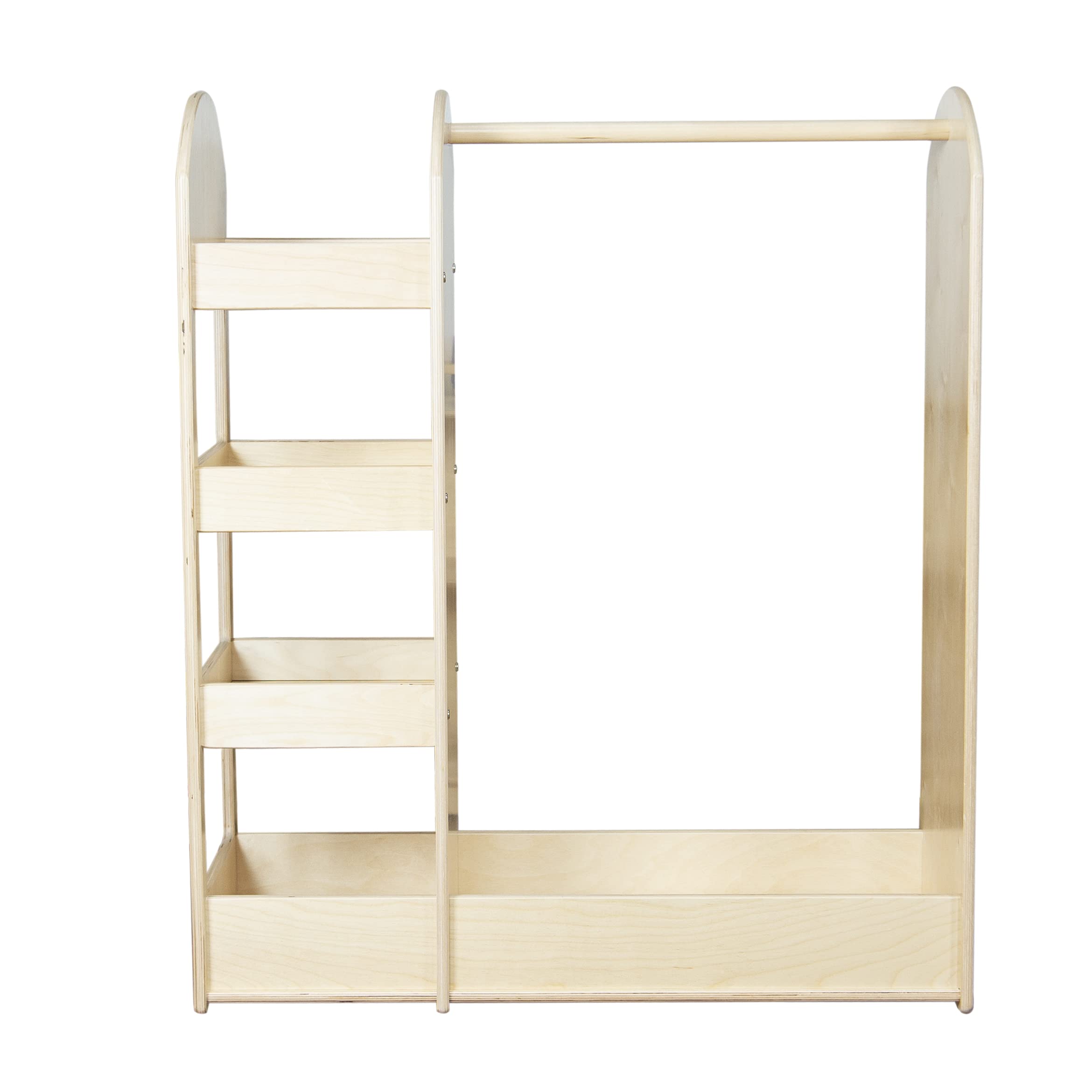 Contender Wooden Pretend Play Dress-Up Station for Kids - Montessori Toddler Closet with Mirror & Hooks for Costume Storage | Perfect for Role Play, Preschool Learning & Kids Bedroom Organization