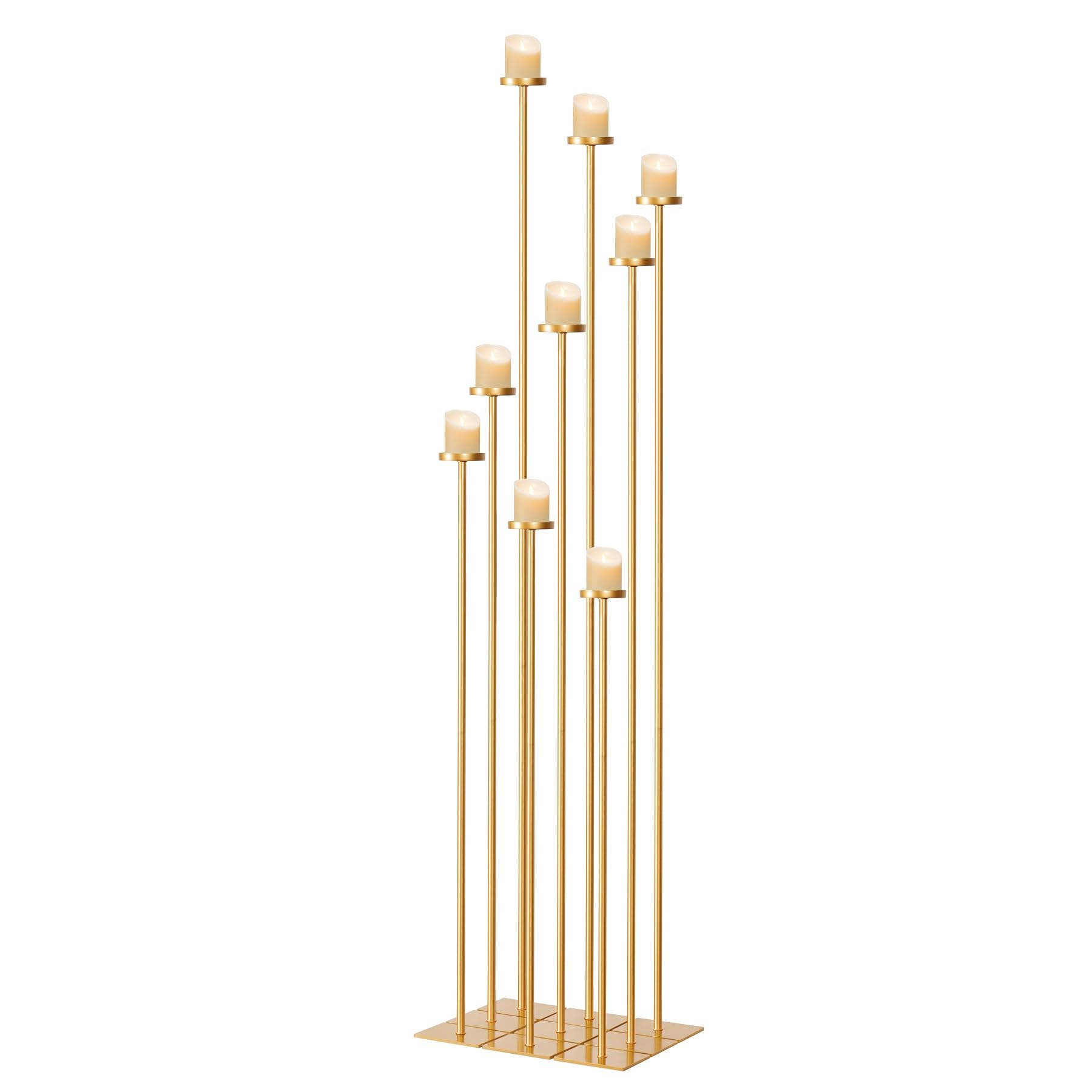 9-Arm Black Metal Floor Candelabra - 60