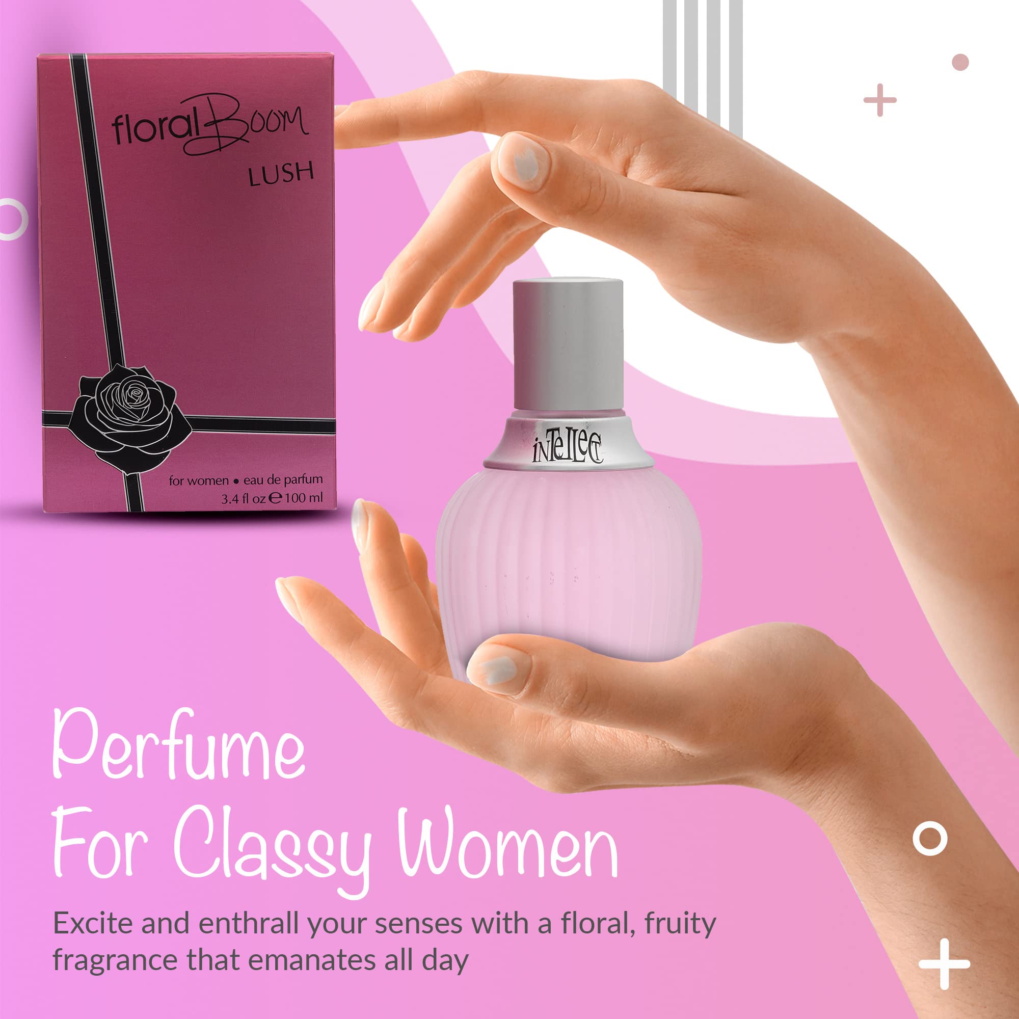 Women's Floral Perfume - Inspired by Flowerbomb Dew Eau de Parfum | Rose, Pear, Musk & Amber Scent | Fresh, Soft & Delicate Fragrance for Women | 3.4 fl oz / 100 ml | Perfect for Date Nights, Office Wear & Special Occasions