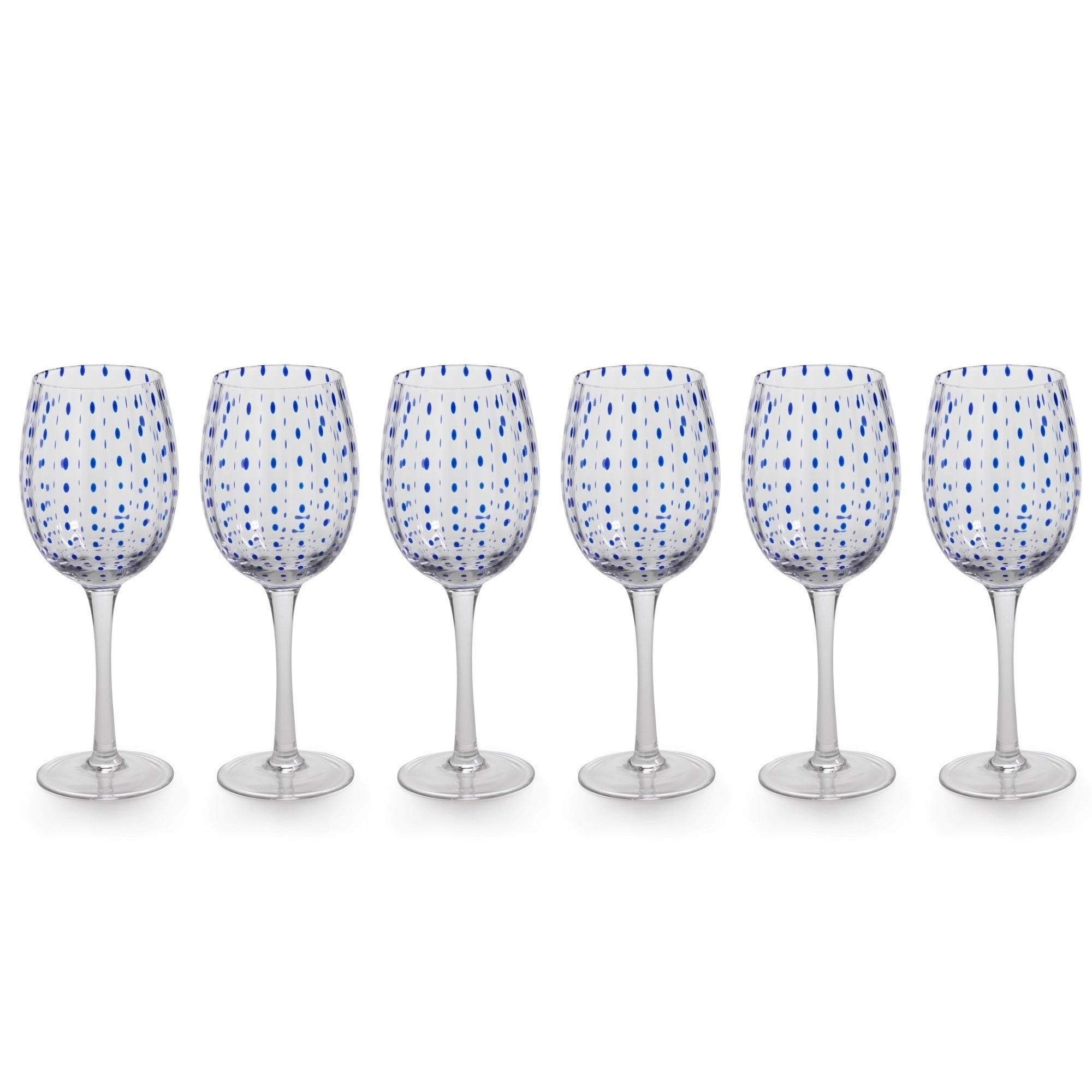 Premium 9 oz Tall Wine Glasses Set of 6 - Cobalt Blue Stemware for Red Wine, White Wine & Cocktails - Elegant Glassware for Dinner Parties, Weddings & Home Entertaining