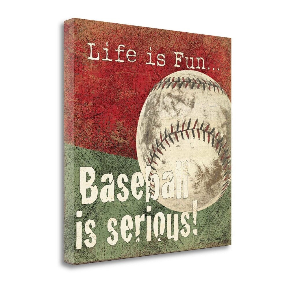 Baseball Fine Art Giclee Print by Jo Moulton - Gallery Wrapped Canvas Wall Art - Ready to Hang - Perfect for Sports Memorabilia Collections & Man Cave Decor