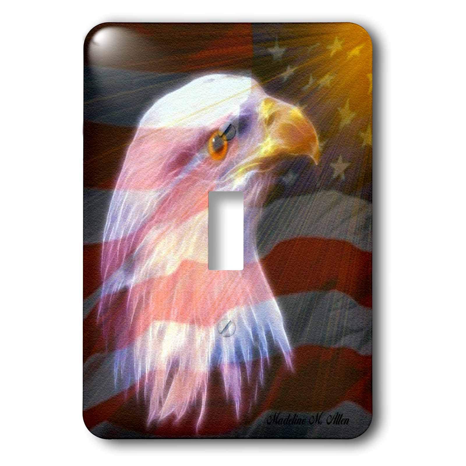 3D Rose LLC lsp_9051_1 Eagle USA Flag Single Toggle Switch - Perfect for Home Decor, Office, and DIY Electronics Projects