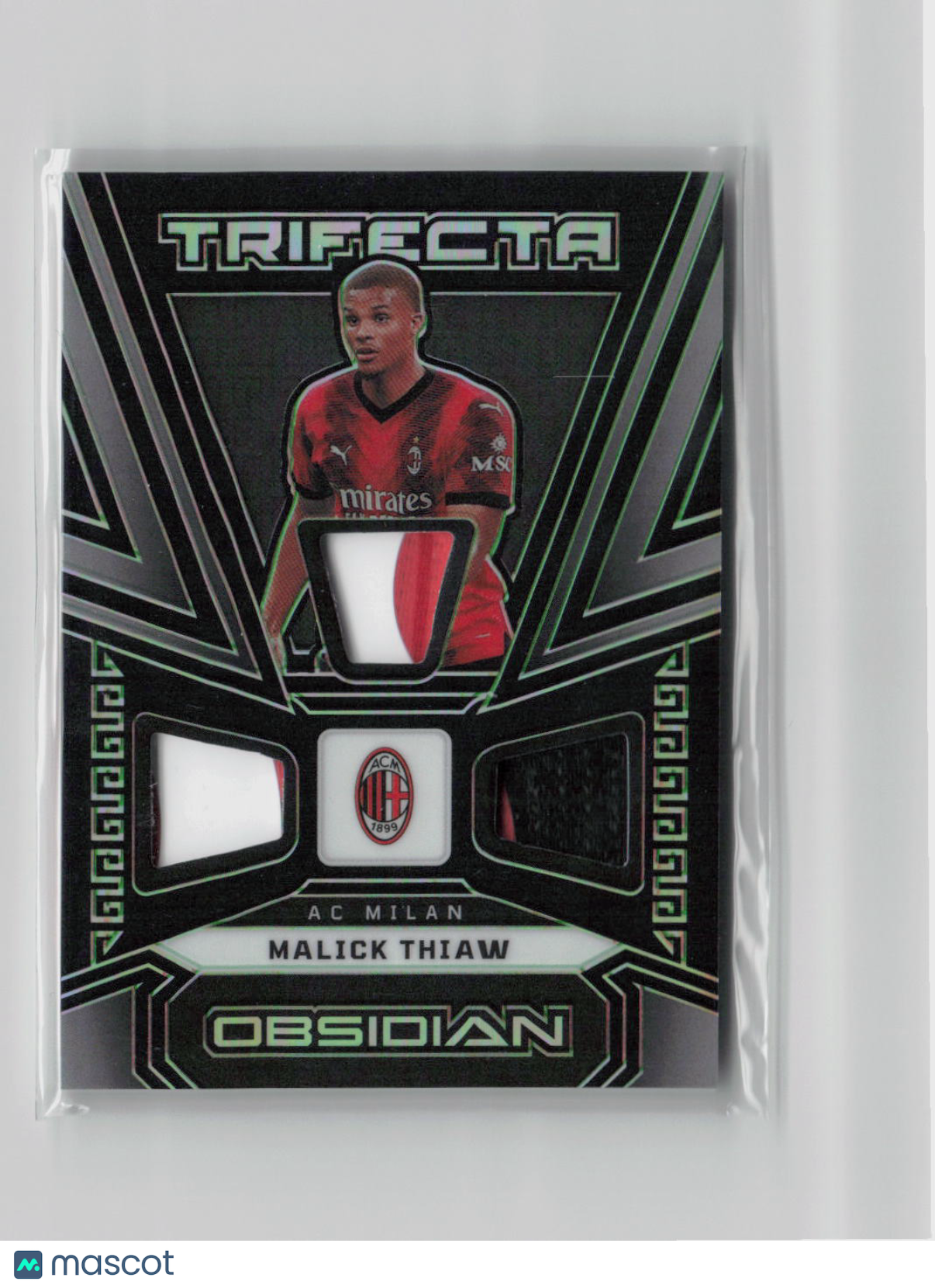 2023-24 Panini Obsidian Trifecta Malick Thiaw Green Patch 1/5 #TM MT Soccer Trading Card - Rare Collectible for Soccer Fans & Card Investors