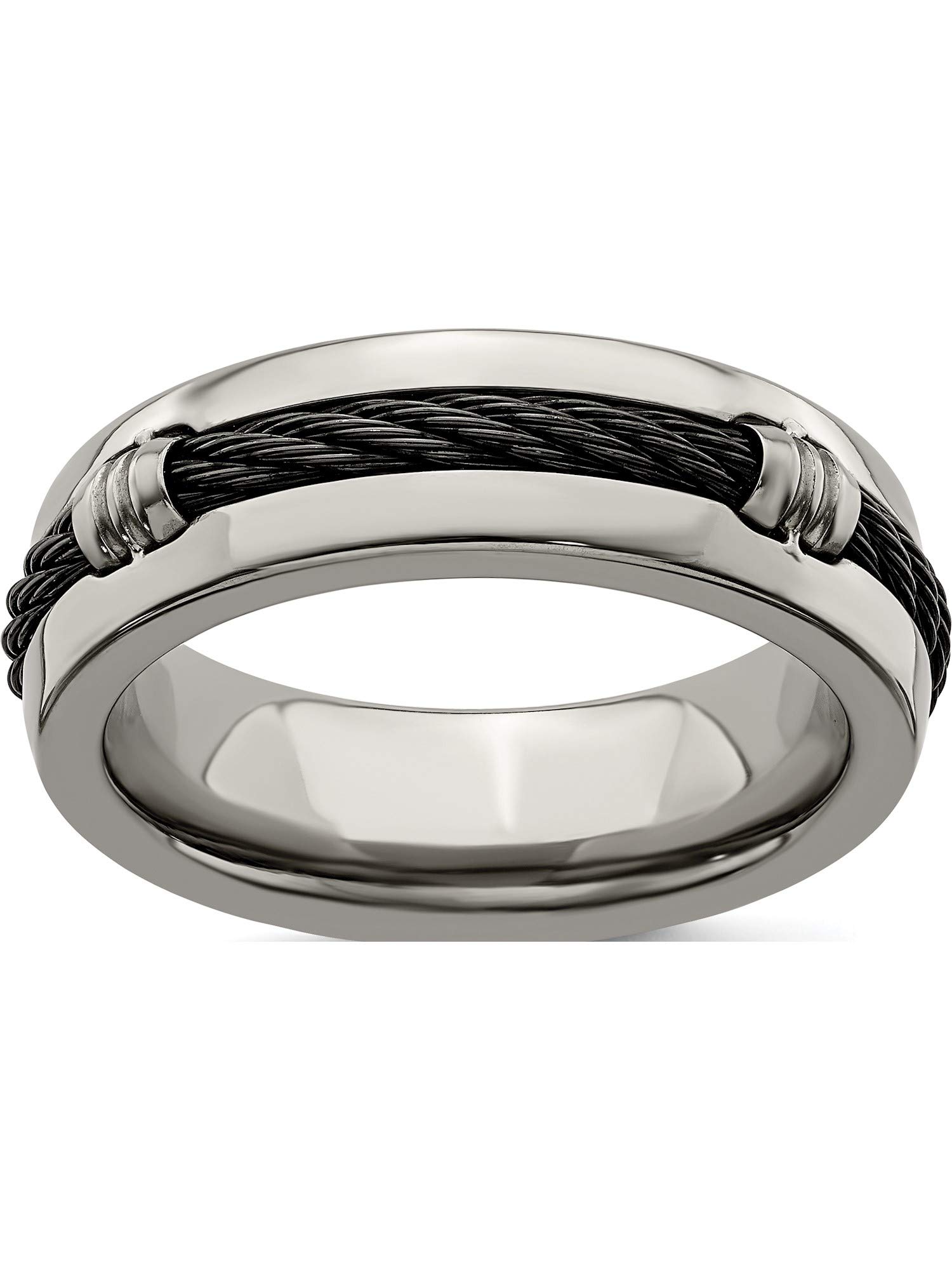 Sweet Pea Titanium Edward Mirell & Cable Polished 7mm Wedding Band Ring for Men - Durable & Hypoallergenic Jewelry for Everyday Wear & Special Occasions