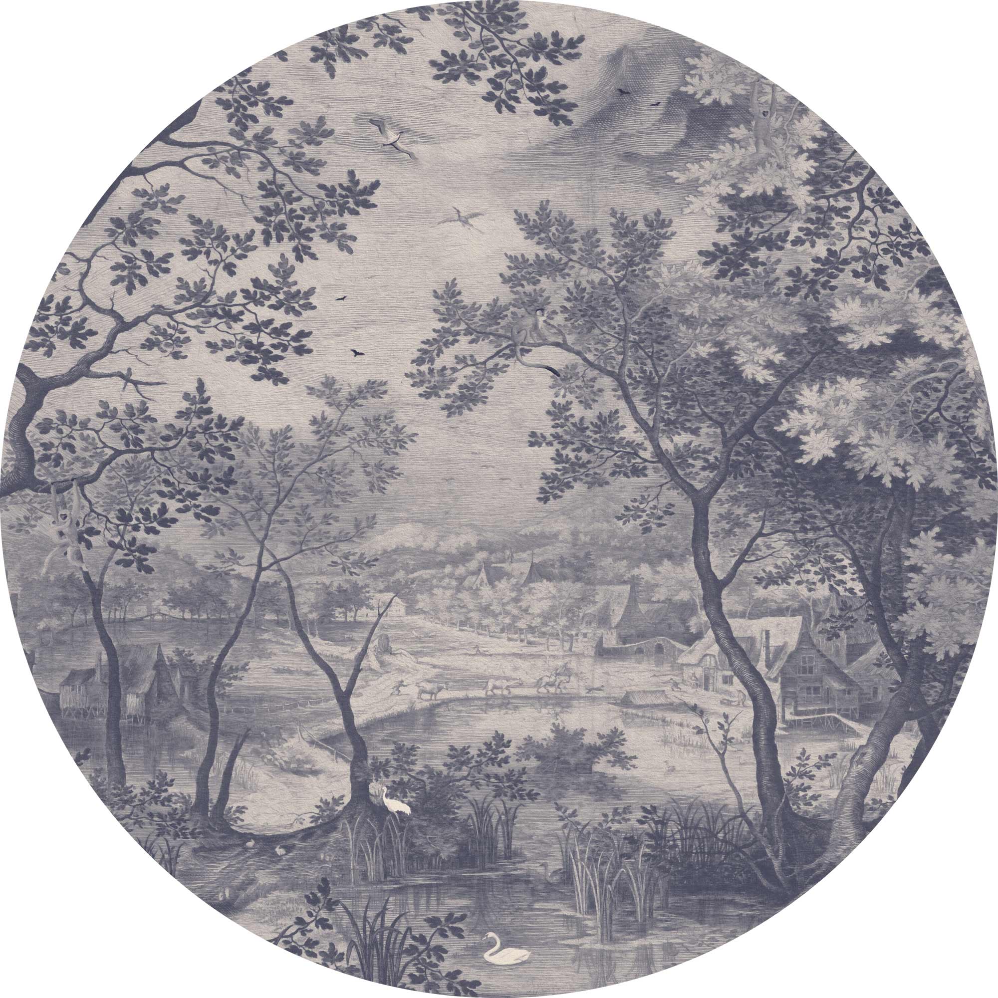Round Wall Sticker Decal - Into the Woods Forest Theme for Nursery, Kids Room & Home Decor - Perfect for Bedroom, Living Room & Office Wall Art