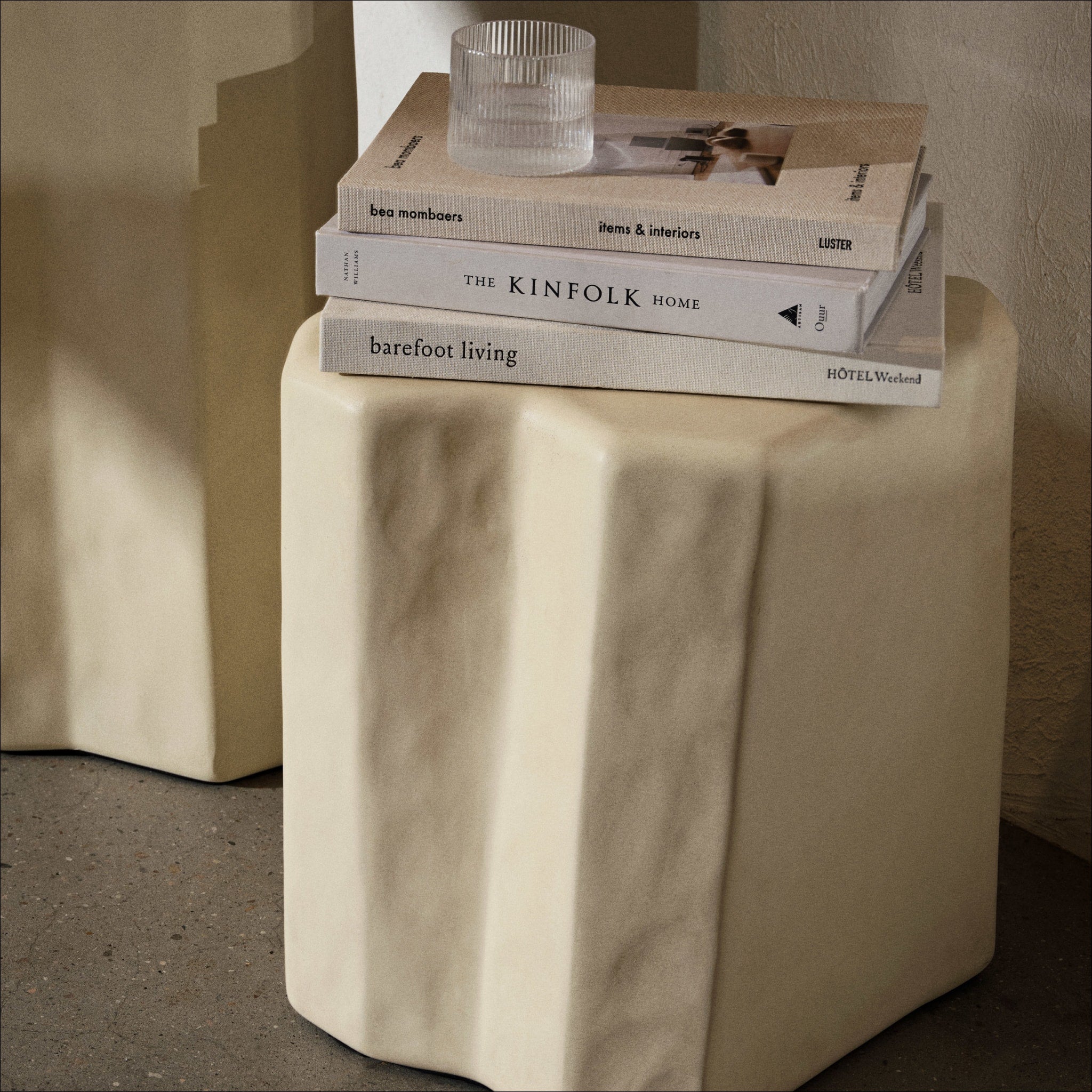 FERM LIVING Staffa Stool in Ivory - Modern Scandinavian Stool for Living Room, Bedroom, or Office - Pre Order Now