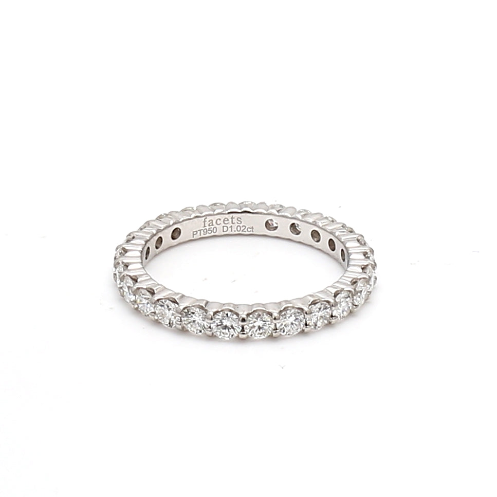1.02 Carat Round Brilliant Diamond Platinum Eternity Wedding Band Ring for Women - Perfect for Anniversaries, Engagements & Special Occasions