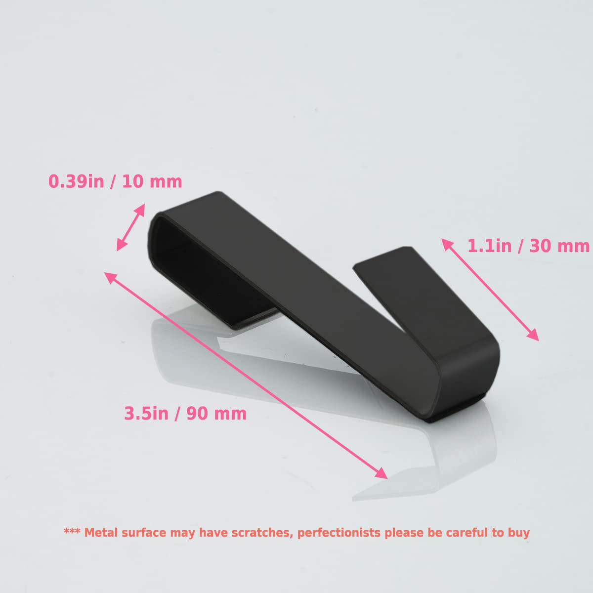 Stainless Steel Towel Hooks 3-Pack for Shower & Bathroom - Matte Black