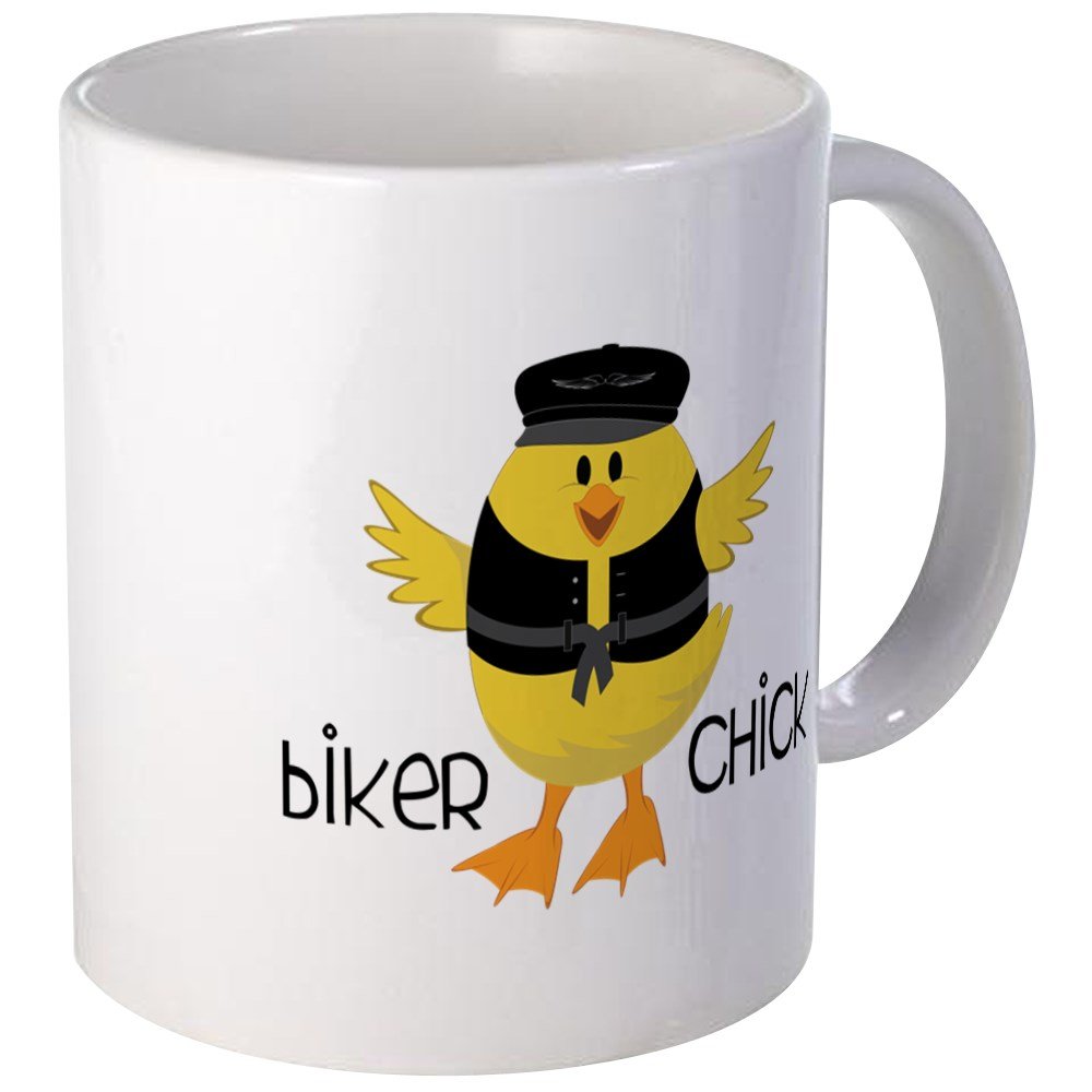 Biker Chick Ceramic Coffee Mug 11 oz (325 ml) - Perfect for Motorcycle Enthusiasts & Coffee Lovers - Ideal for Home, Office, or Biker Gifts
