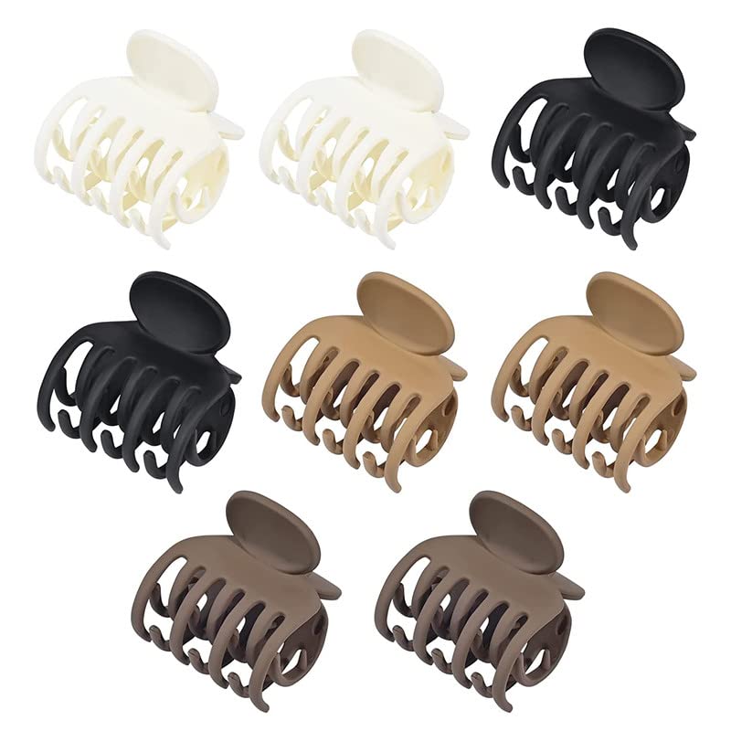 UltraStylist Small Claw Hair Clips 6-Pack - Double Row Teeth Clips for Thin Hair (1.6 Inch Matte Finish) - Women & Girls Hair Accessories for School, Work, or Everyday Styling