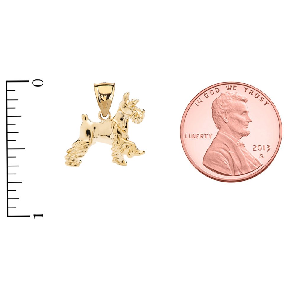 14k Gold Schnauzer Charm Necklace for Dog Lovers