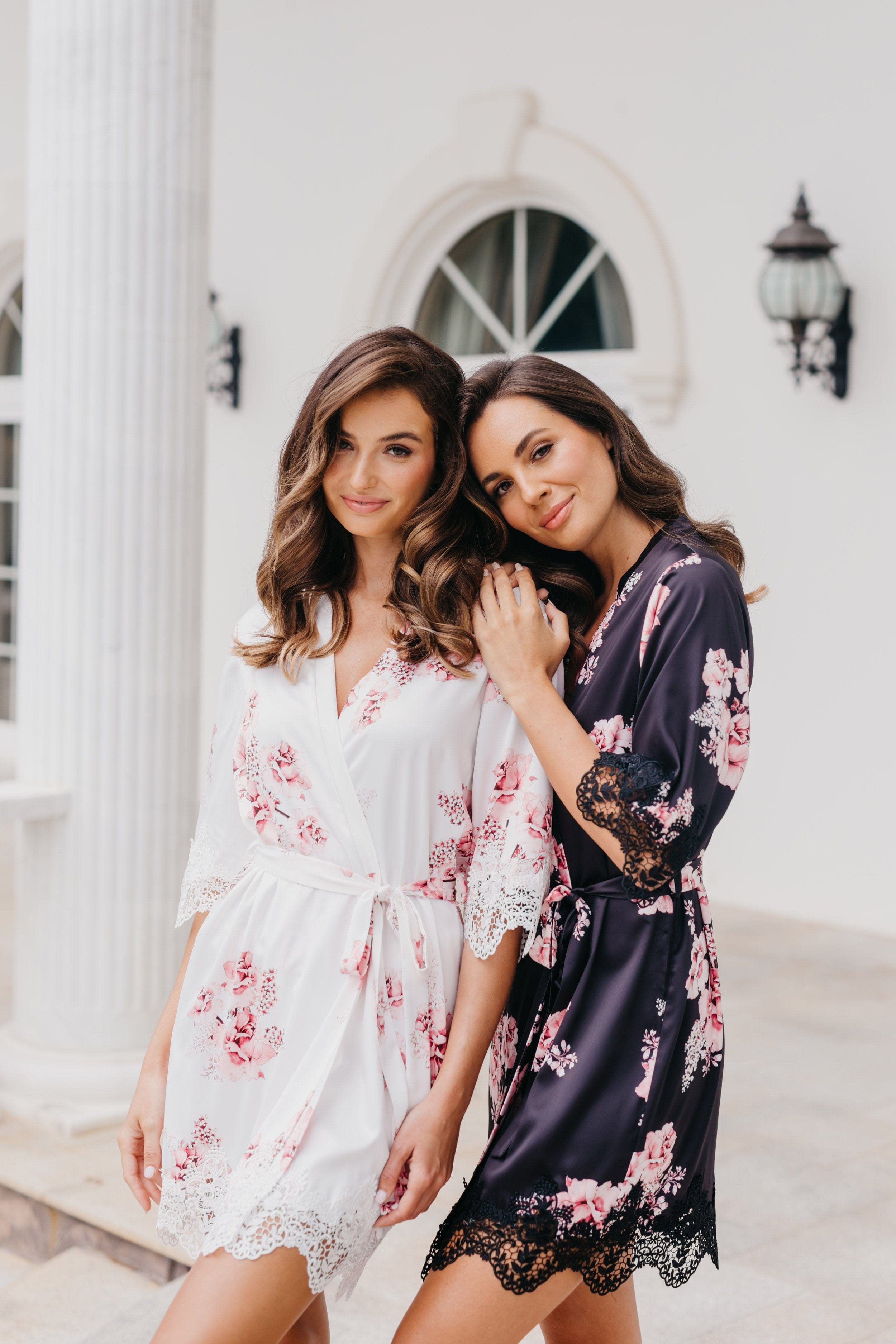 Elegant Floral Printed Robe for Women - Ivana Bouquet De Fleur Design - Perfect for Lounging, Spa Days & Bridal Showers