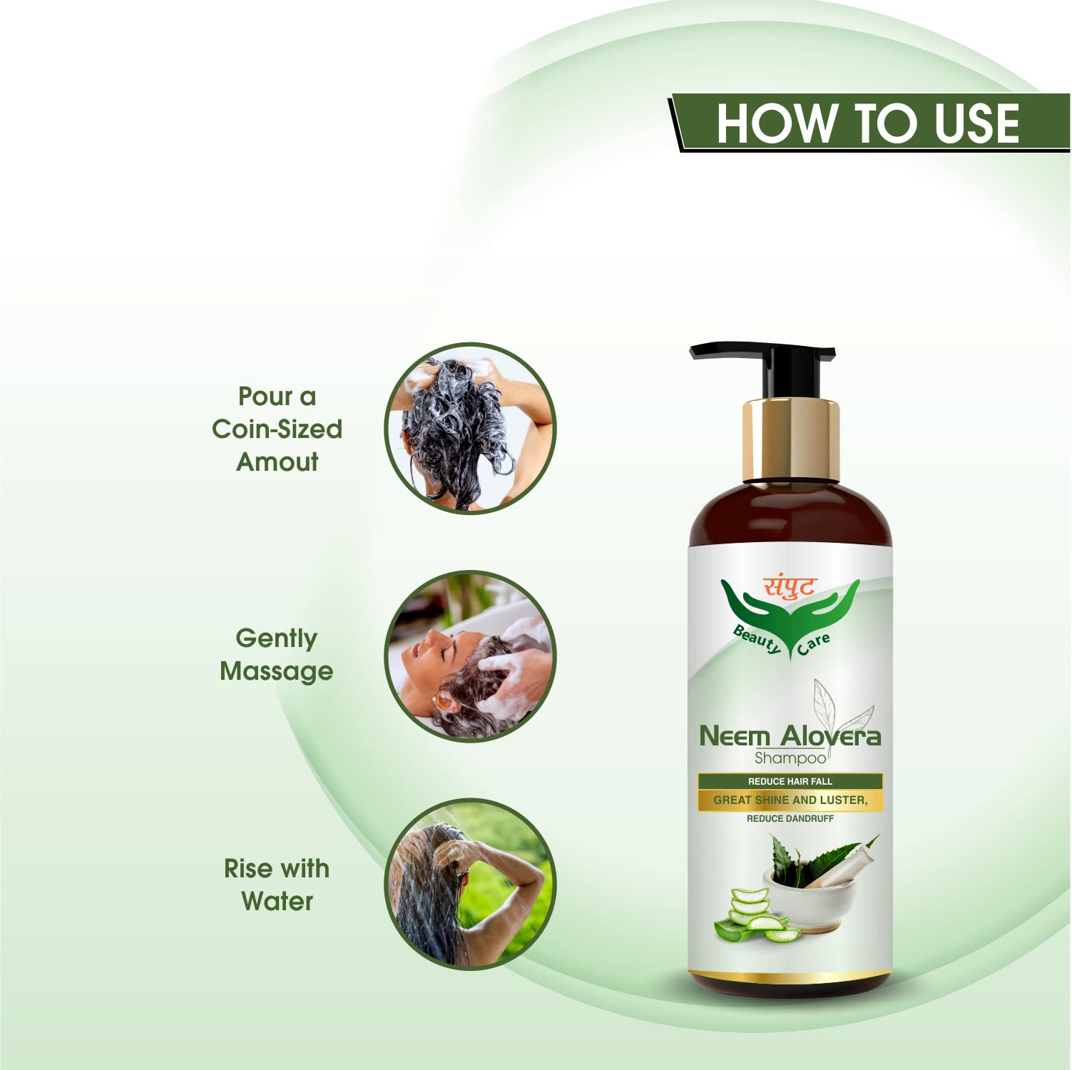 Samput Beauty Care Neem & Aloe Vera Shampoo for Dandruff Control - Prevents Hair Loss, Strengthens Hair Follicles for Men & Women (250ml) | Ideal for Daily Use & Scalp Care