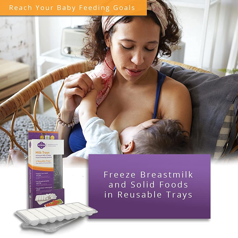 Fairhaven Health Milk Tray with Lid - BPA Free Breastmilk Storage Containers, 1oz Sticks (Set of 2) | Reusable Silicone-Free Freezer Organizer for Breast Milk & Baby Food | Perfect for Busy Moms & Breastfeeding Organization