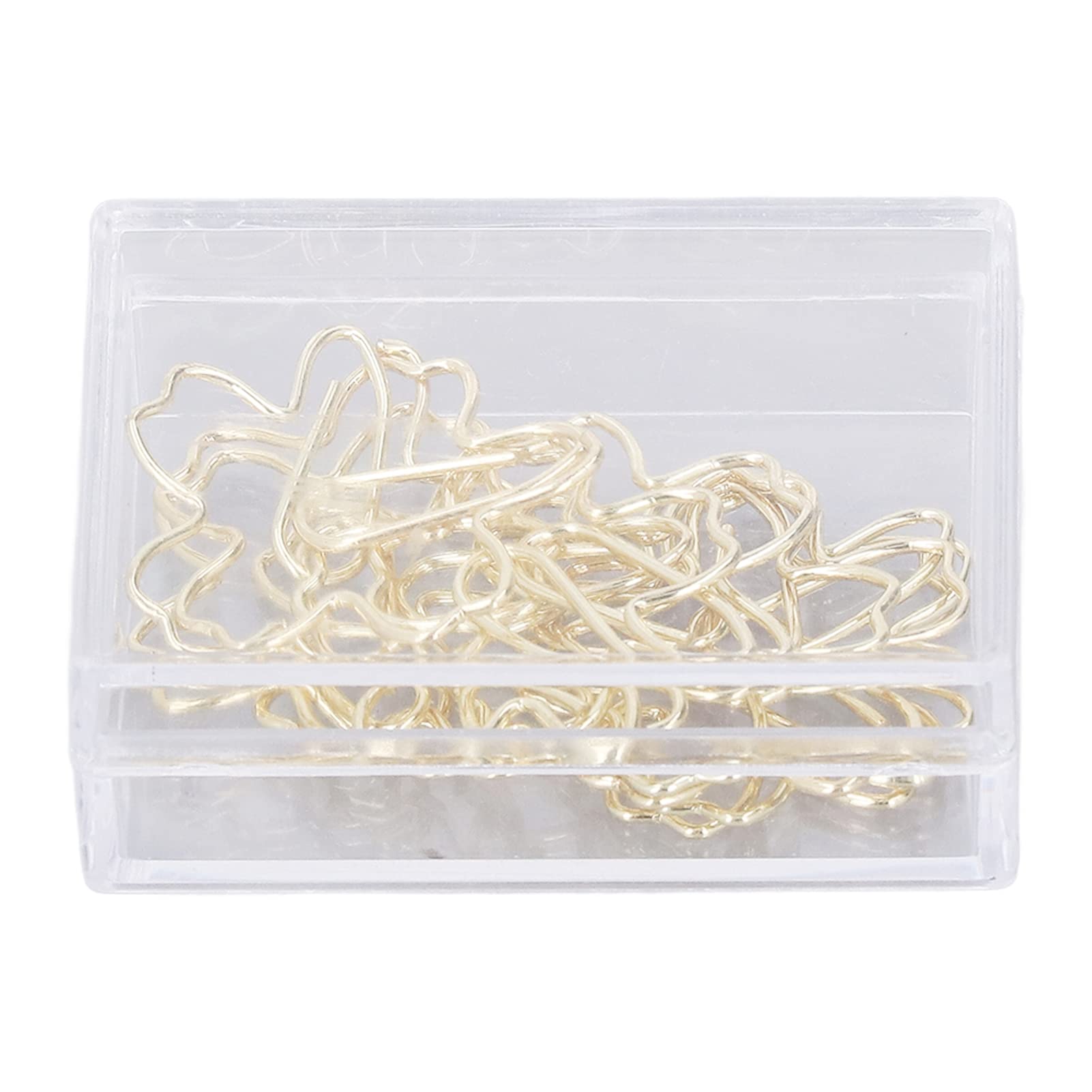 100pcs Gold Flower Shaped Paper Clips - Cute Office & School Stationery Supplies with Storage Box - Perfect for Organizing Documents, Notes, Crafts, and DIY Projects at Home or Office