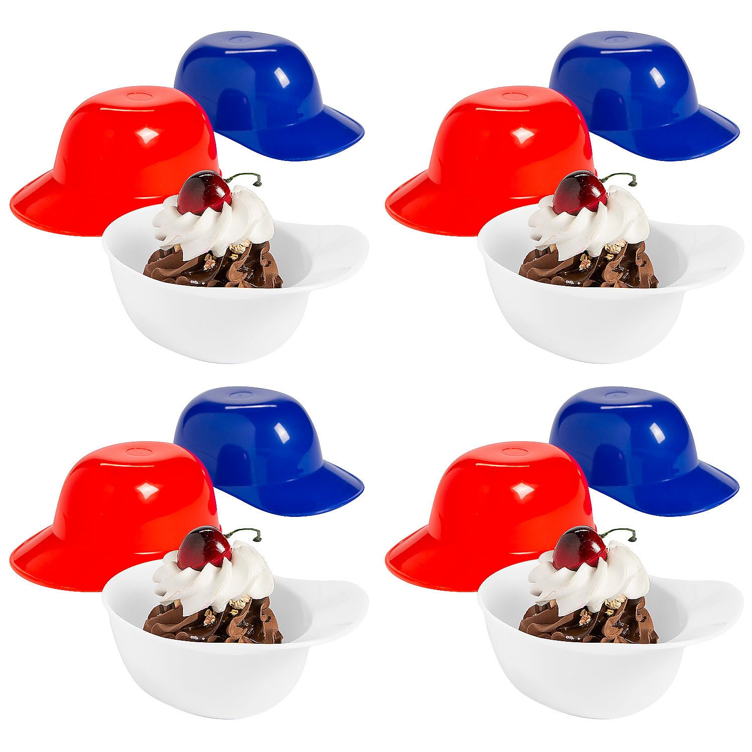 60 Pack Baseball Helmet Snack Bowls - Plastic Party Cups for Baseball Games, Sports Events, Birthday Parties & Movie Nights - Perfect for Popcorn, Chips & Candy