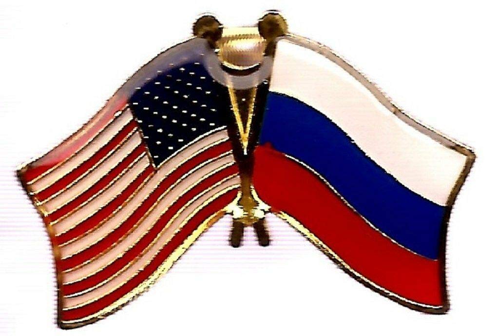 USA American Russia Friendship Flag Lapel Pin - Pack of 50 for Bike Hats, Motorcycle Accessories & Clothing Studs - Perfect for Biker Events, Patriotism Displays & Wholesale Gifts