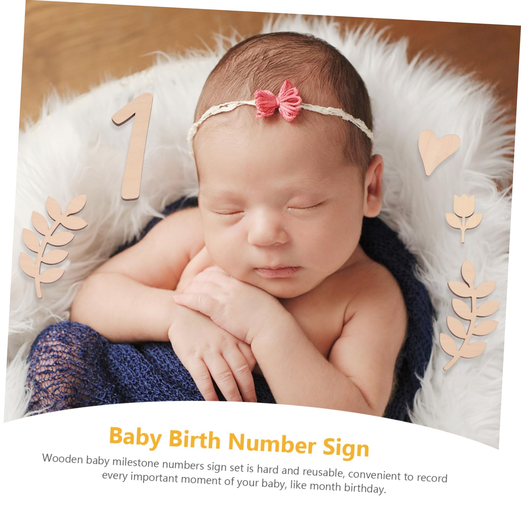 TOYANDONA 5 Sets Wooden Baby Milestone Numbers - Newborn Photo Props, Birth Announcement Sign & Monthly Growth Tracker for Baby Shower, First Birthday, and Family Bonding Moments